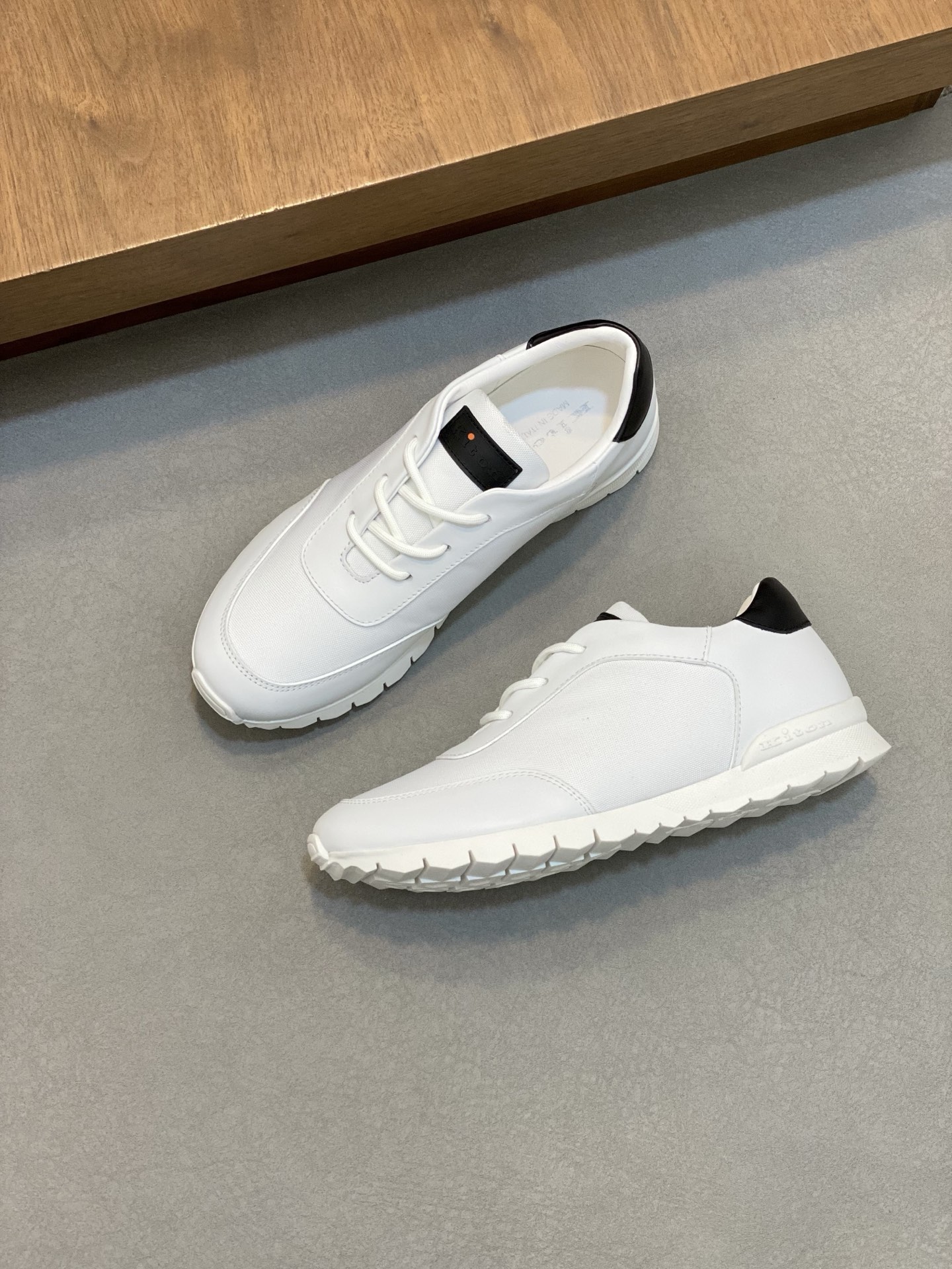 Kiton Men's White Leather Lace-Up Sneakers - Soft & Comfortable 6 i1742315898945 5106 0 4