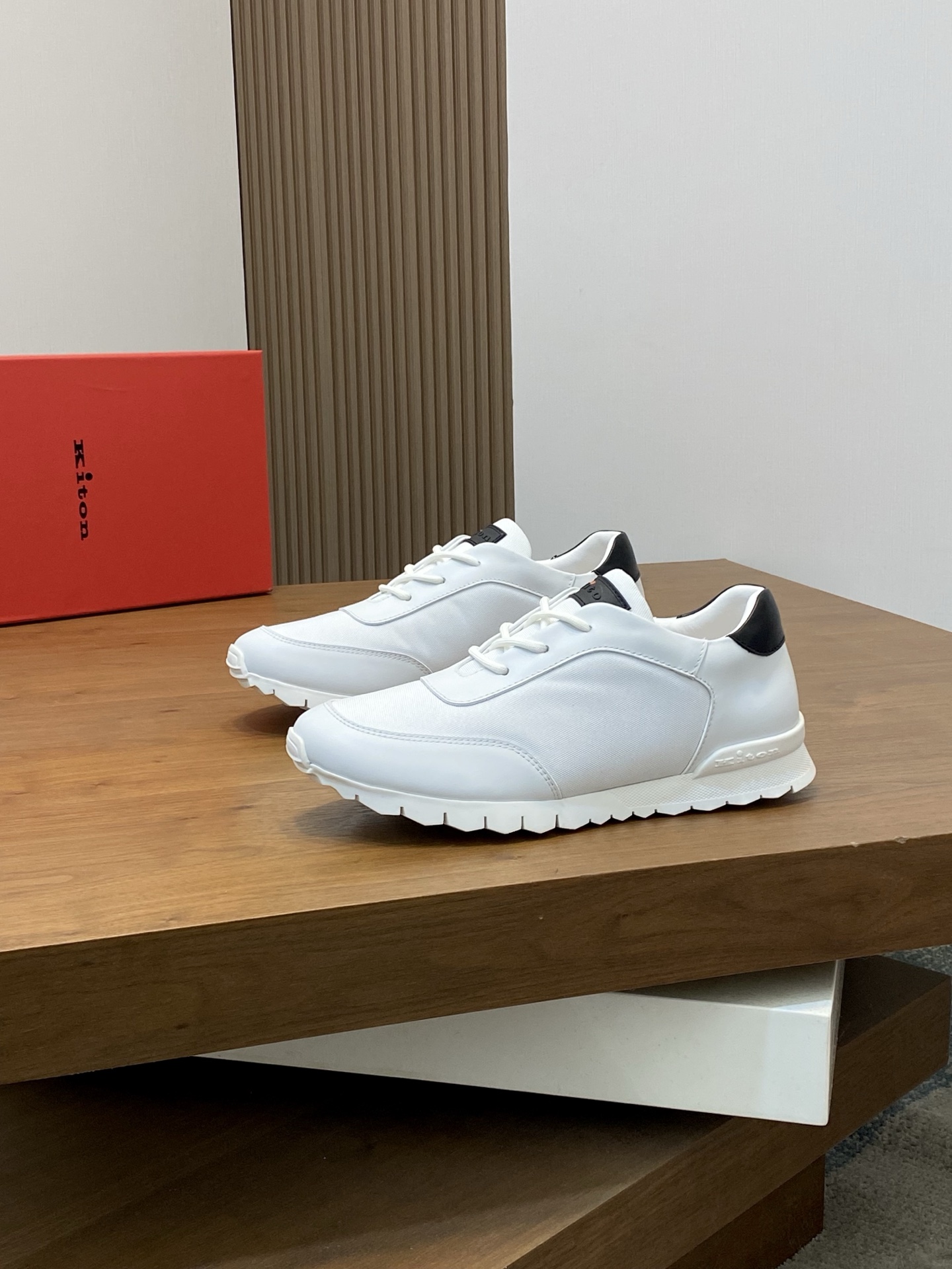 Kiton Men's White Leather Lace-Up Sneakers - Soft & Comfortable 4 i1742315904040 6918 0 2