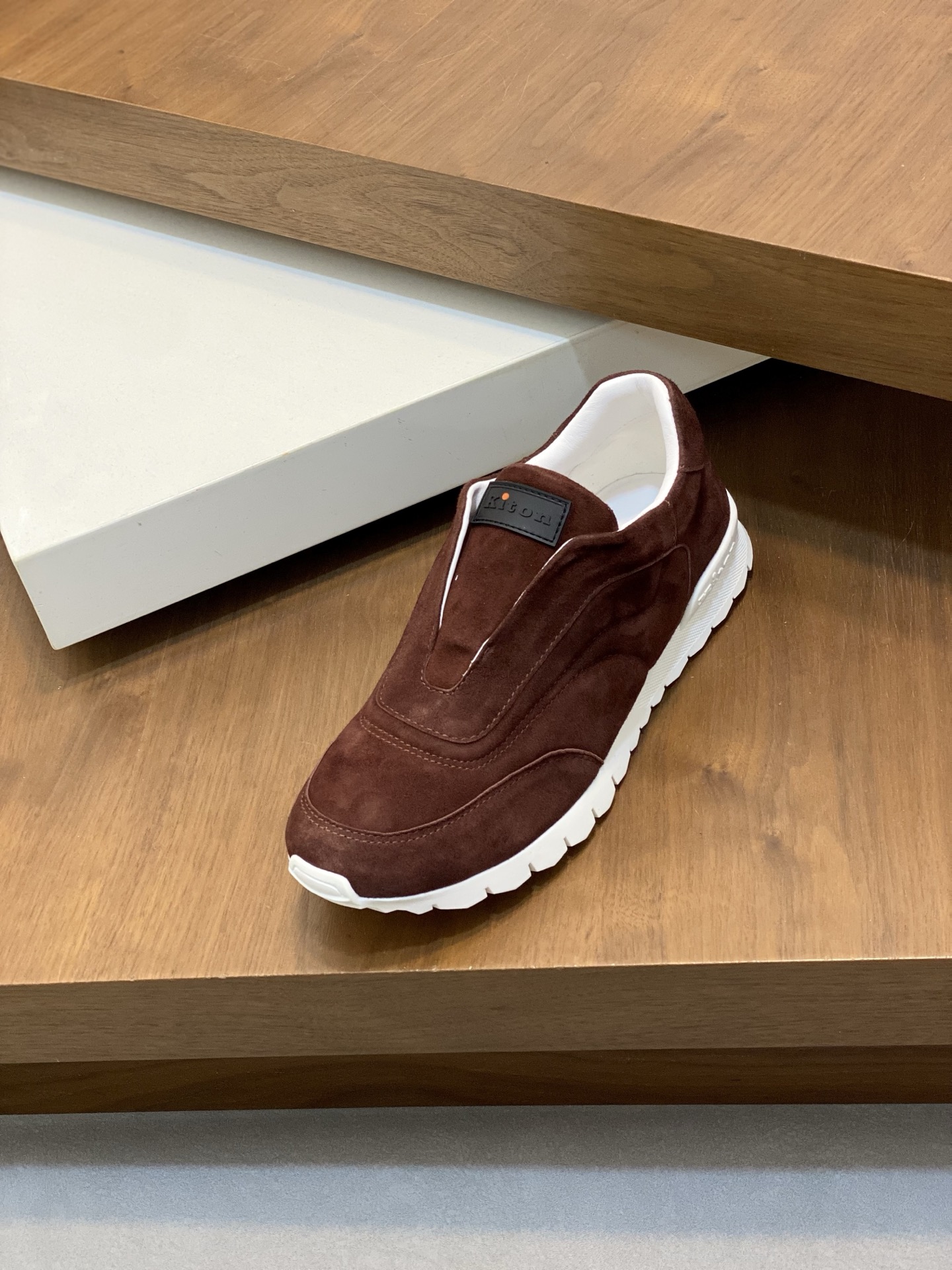 Kiton Men's Brown Suede Leather Slip-On Sneakers Comfortable Lightweight Shoes 7 i1742316013545 9460 0 5