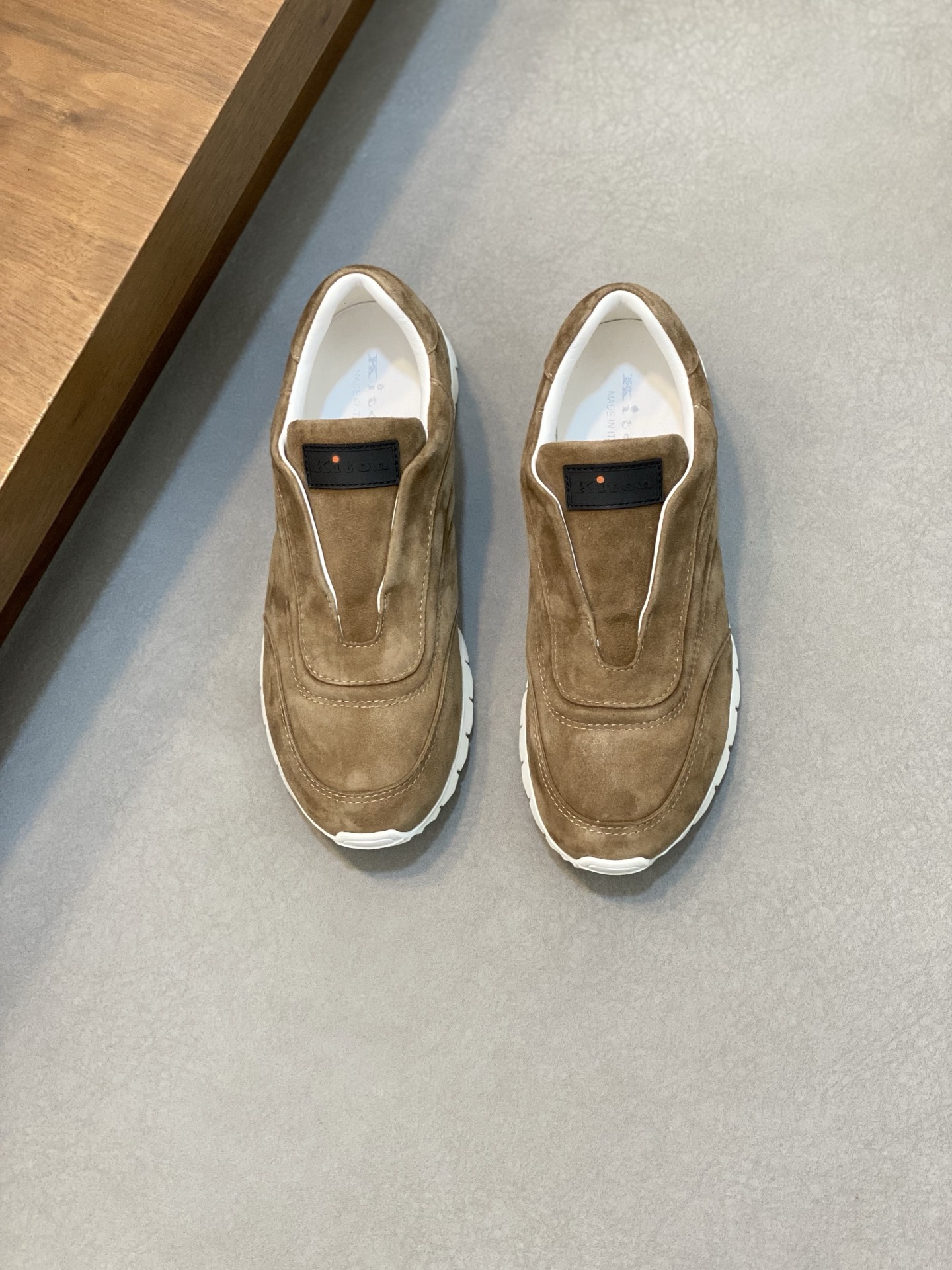 Kiton Men's Suede Leather Slip-On Sneakers Casual Lightweight Shoes 1 Kiton Men's Suede Leather Slip-On Sneakers Casual Lightweight Shoes