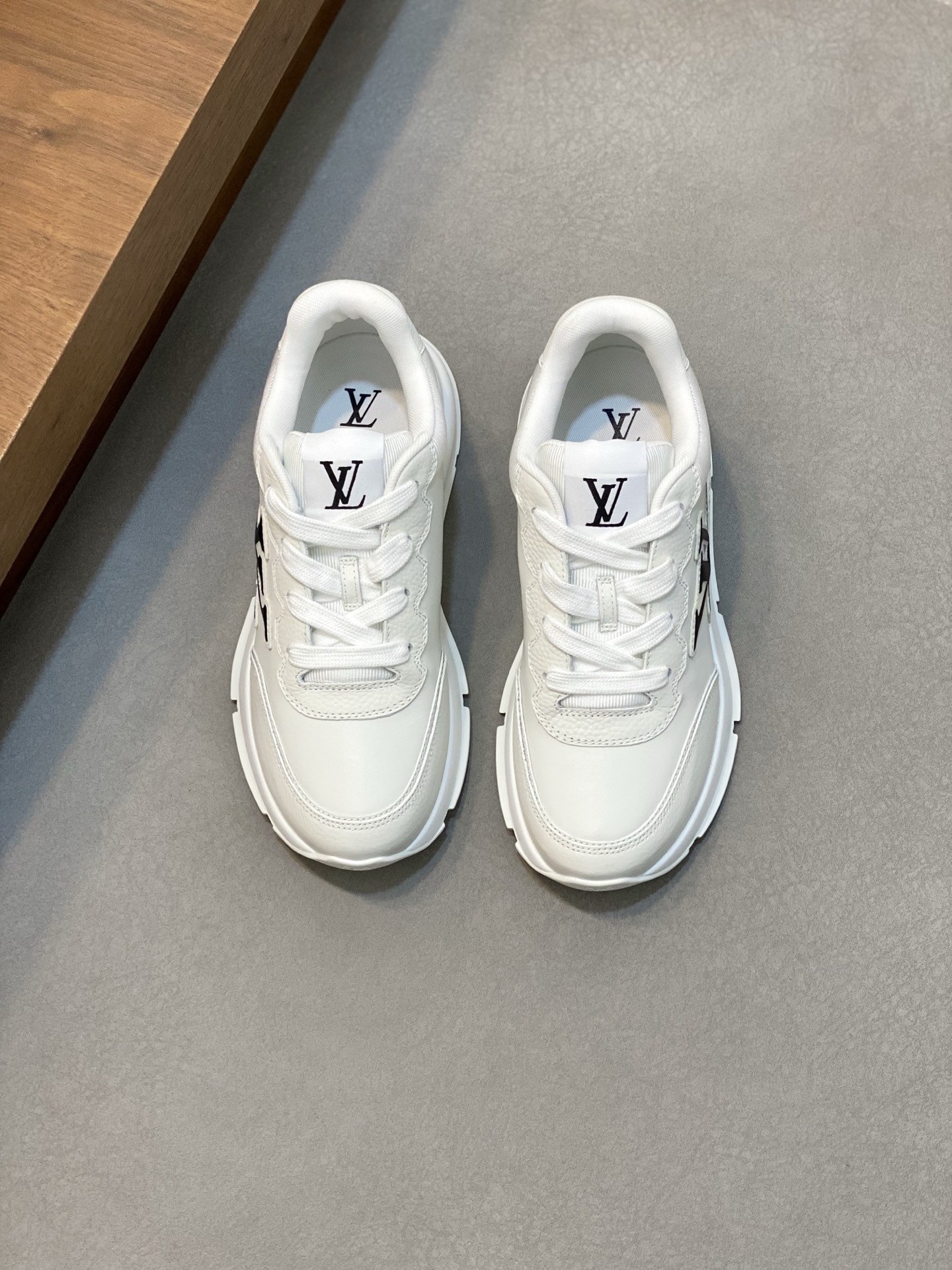 Louis Vuitton Trainer Sneakers White Leather, TPU Outsole, Comfortable Fit