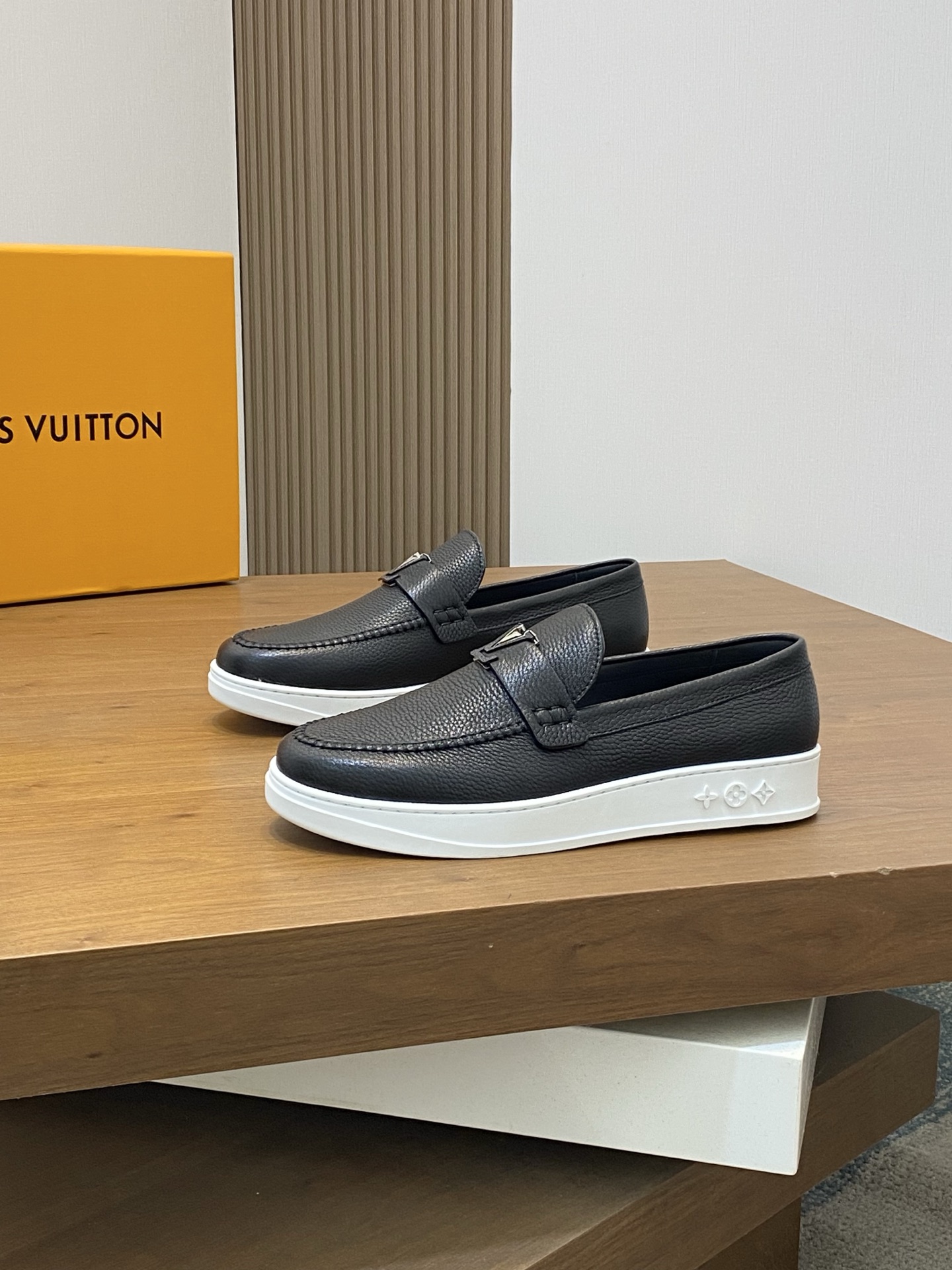 Louis Vuitton Men's Black Leather Loafers with LV Logo Accent - Size 38-45 4 i1742401364412 6021 0 2