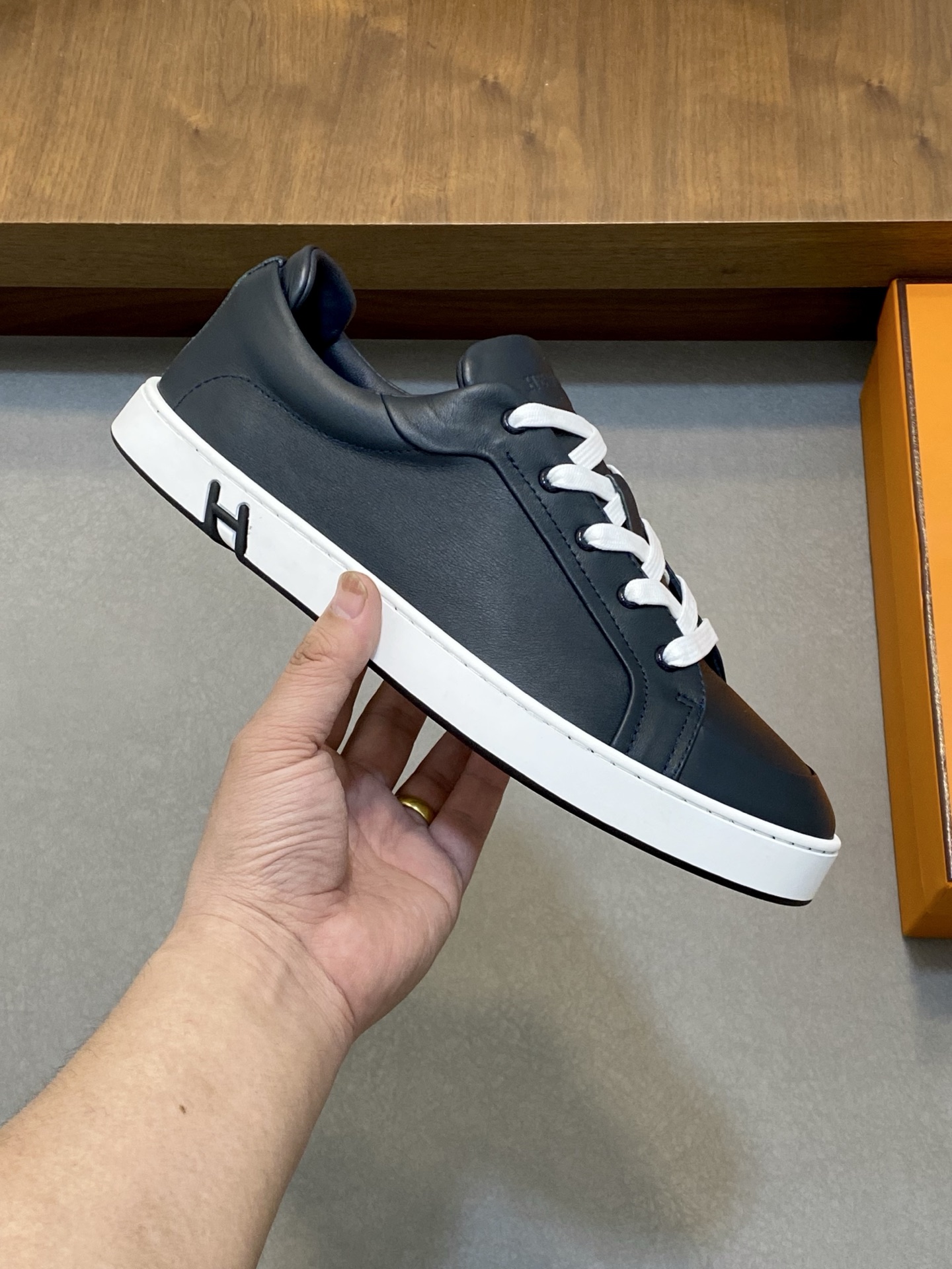 [HERMES] Hermes - Alta calidad Original único - Parte superior: cuero de becerro Napa - Forro: cuero