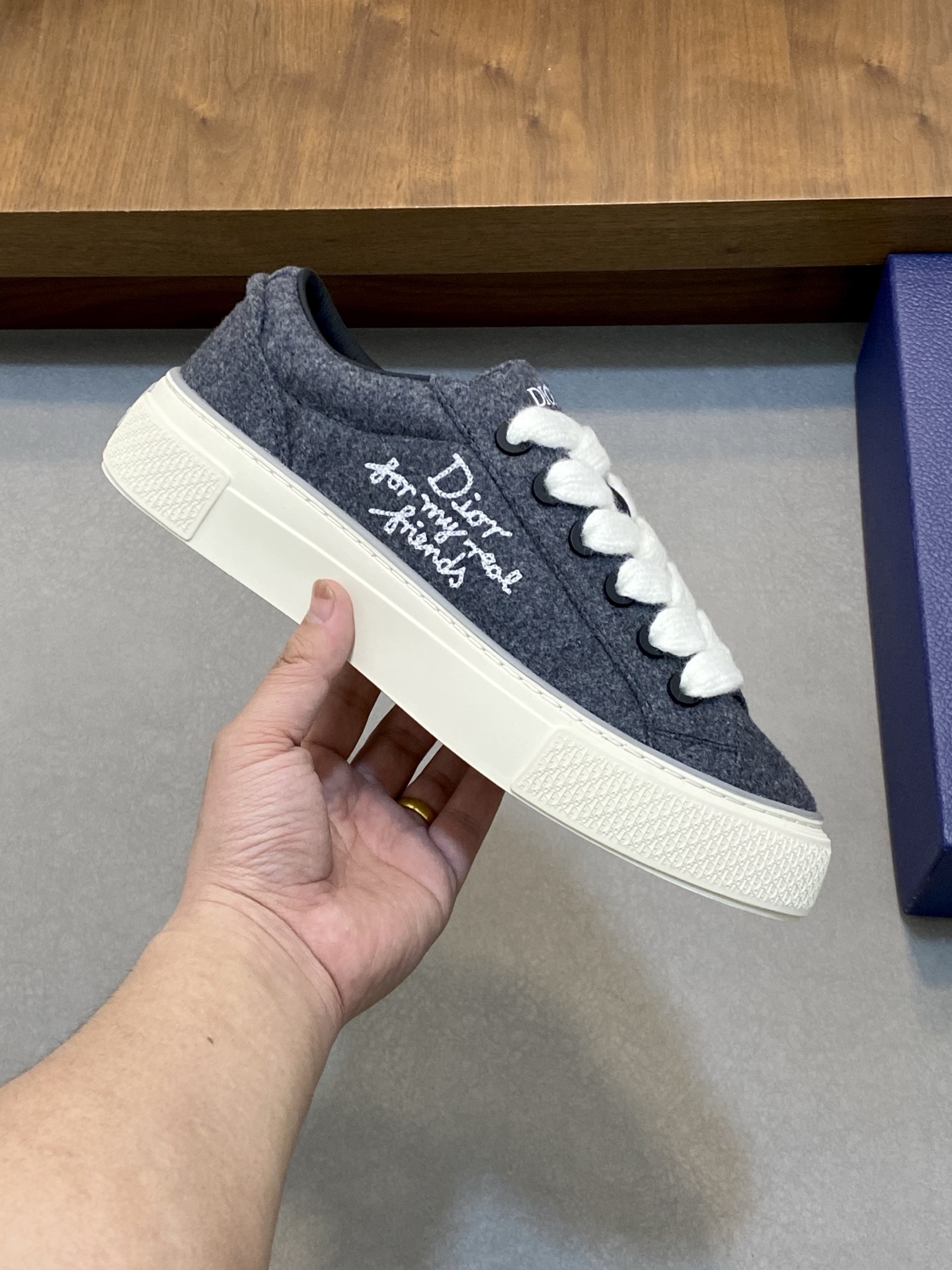 Dior B33 Oblique Jacquard Sneakers, Navy Blue and White, Size 39-44 5 i1742574493676 5574 0 3