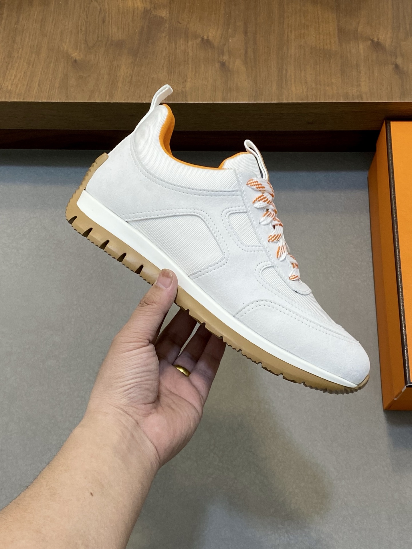 [HERMES] Hermes - Calidad de gama alta Original único - Superior: Napa de piel de becerro con malla 
