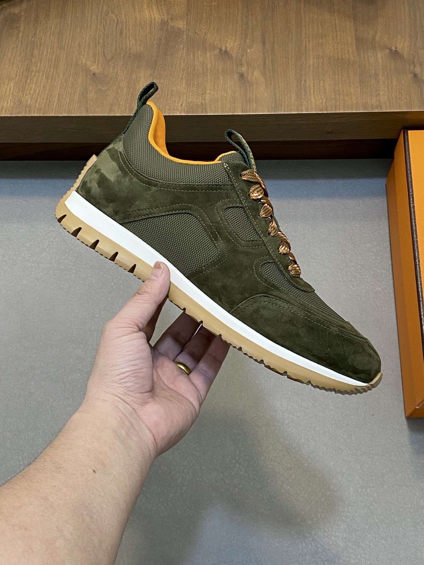 [HERMES] Hermes - Calidad de gama alta Original único - Superior: Napa de piel de becerro con malla 