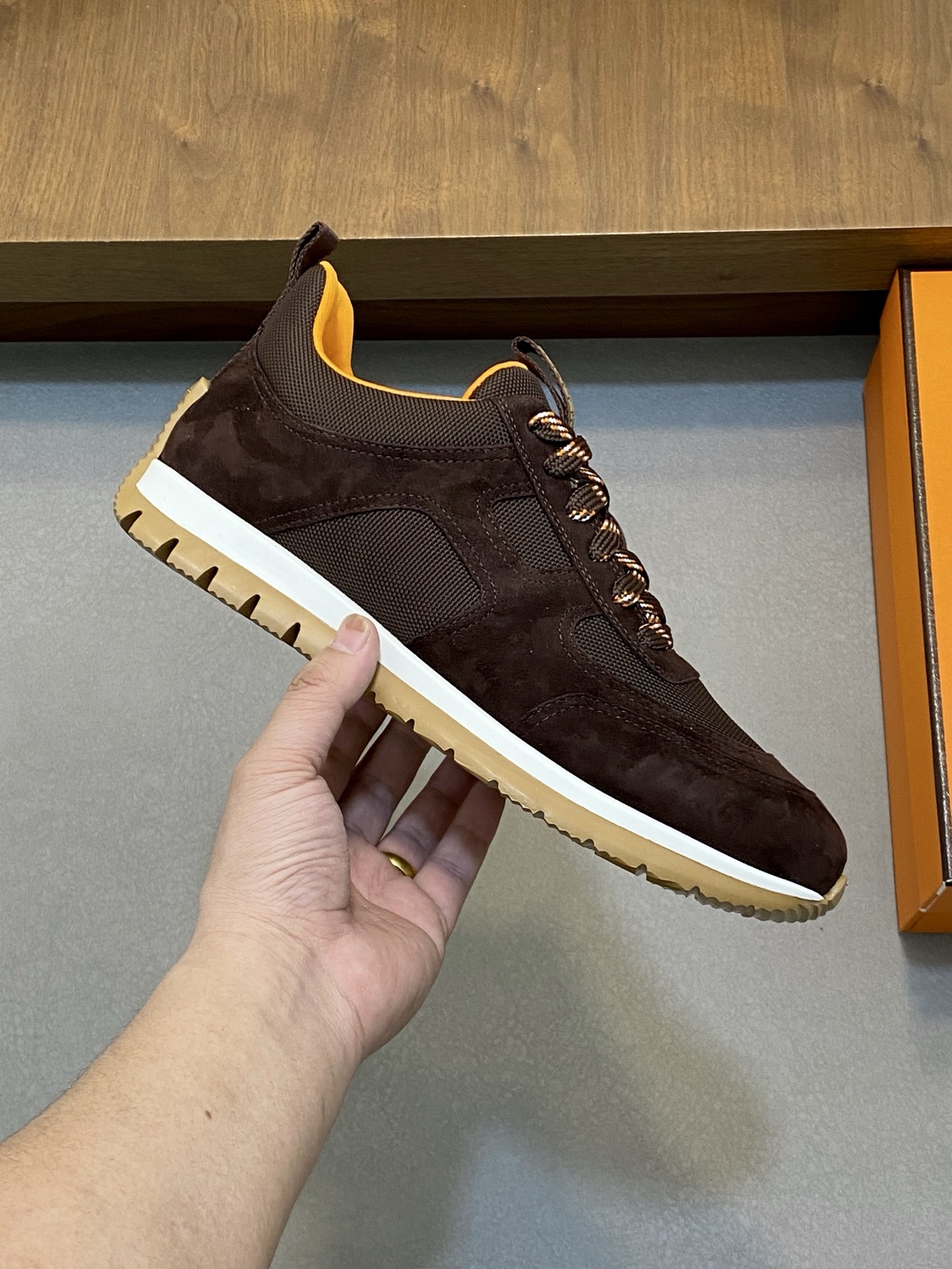 [HERMES] Hermes - Calidad de gama alta Original único - Superior: Napa de piel de becerro con malla 