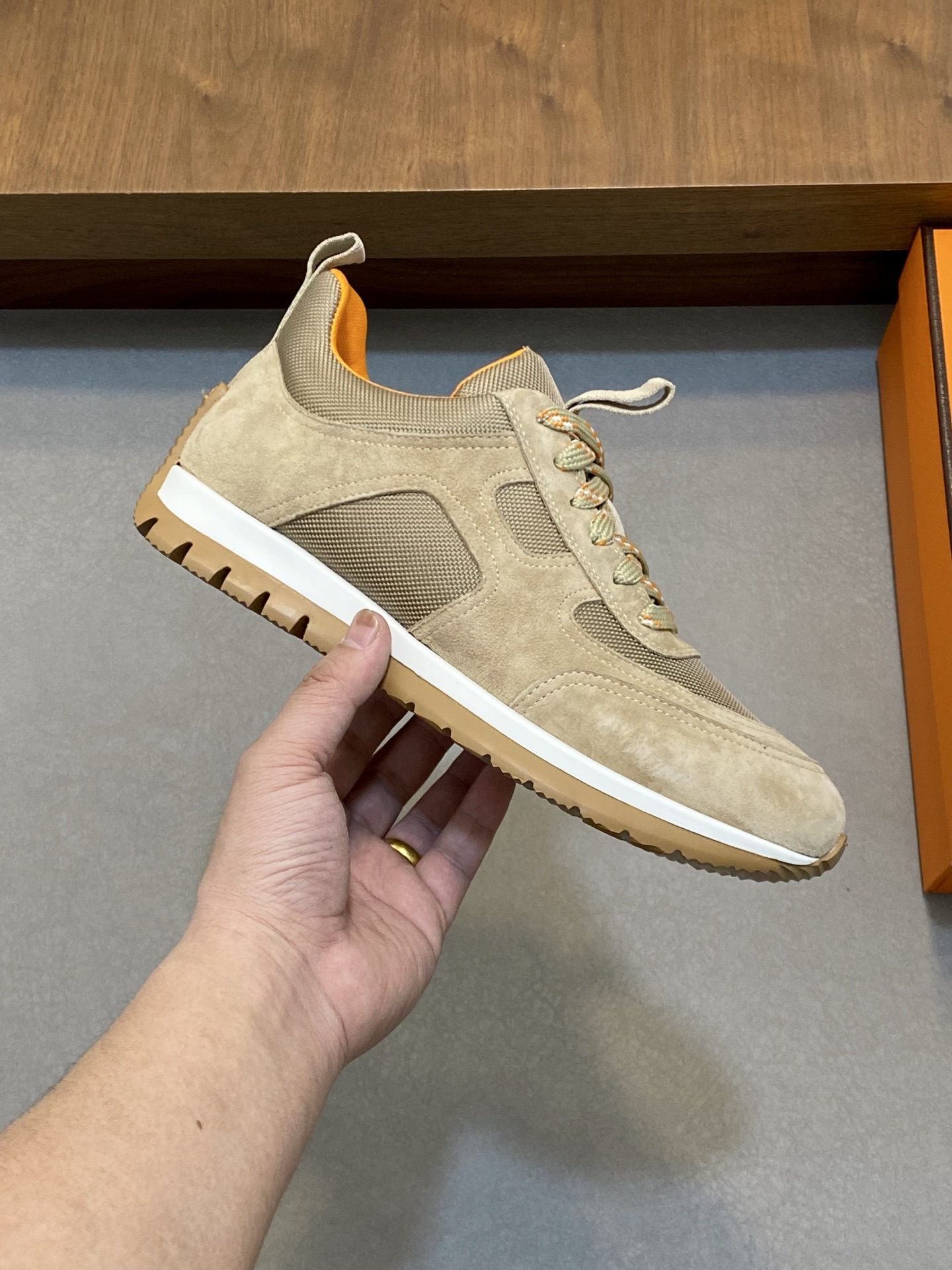 [HERMES] Hermes - Calidad de gama alta Original único - Superior: Napa de piel de becerro con malla 
