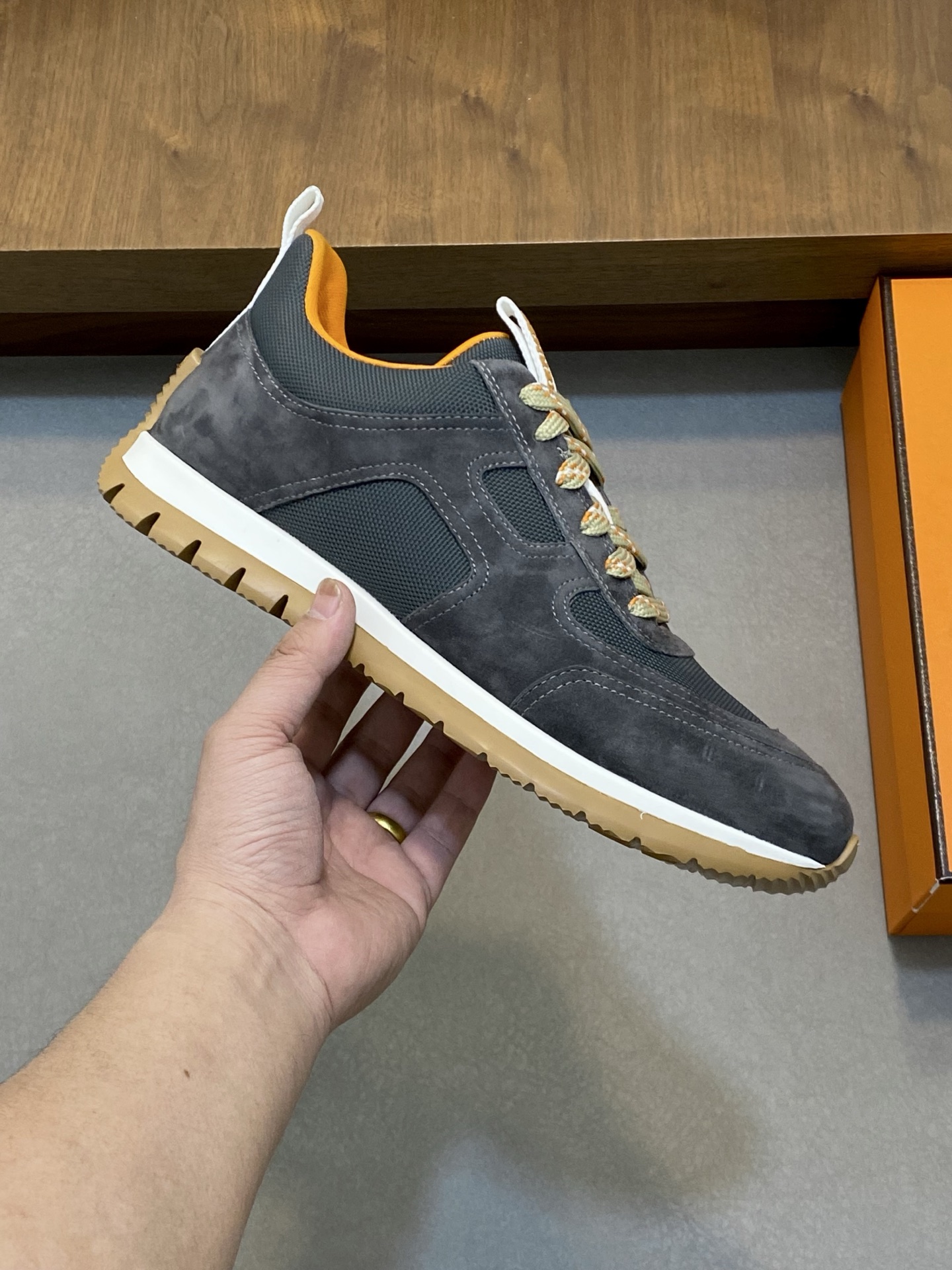 [HERMES] Hermes - Calidad de gama alta Original único - Superior: Napa de piel de becerro con malla 