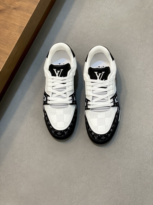 Louis Vuitton Trainer Sneaker Low White Leather Men's Designer Shoes 1 Louis Vuitton Trainer Sneaker Low White Leather Men's Designer Shoes