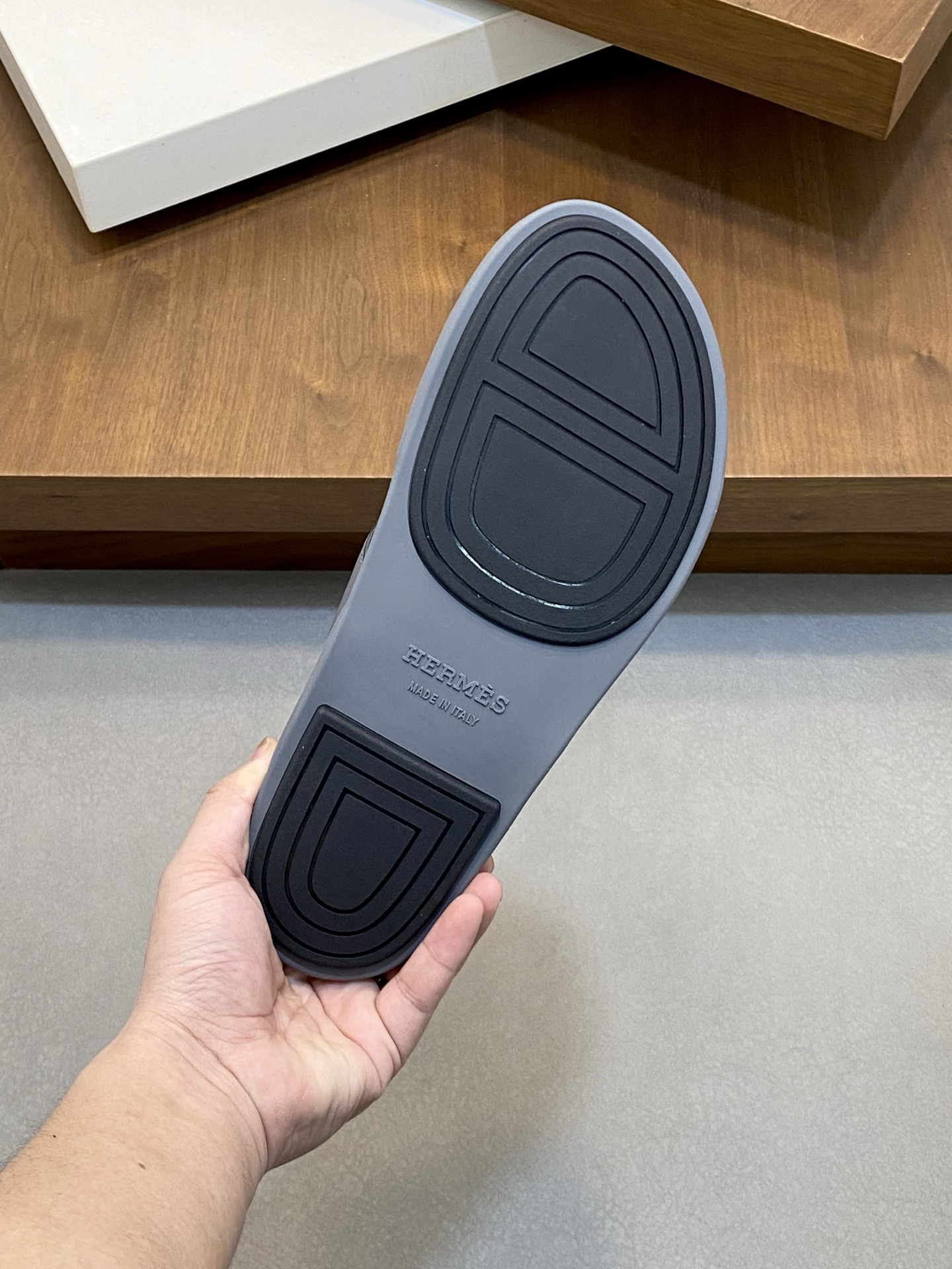 Hermes Men's Leather Sandals Stylish Gray Summer Beach Slides, Sizes 39-44 9 i1742835008017 6803 0 7