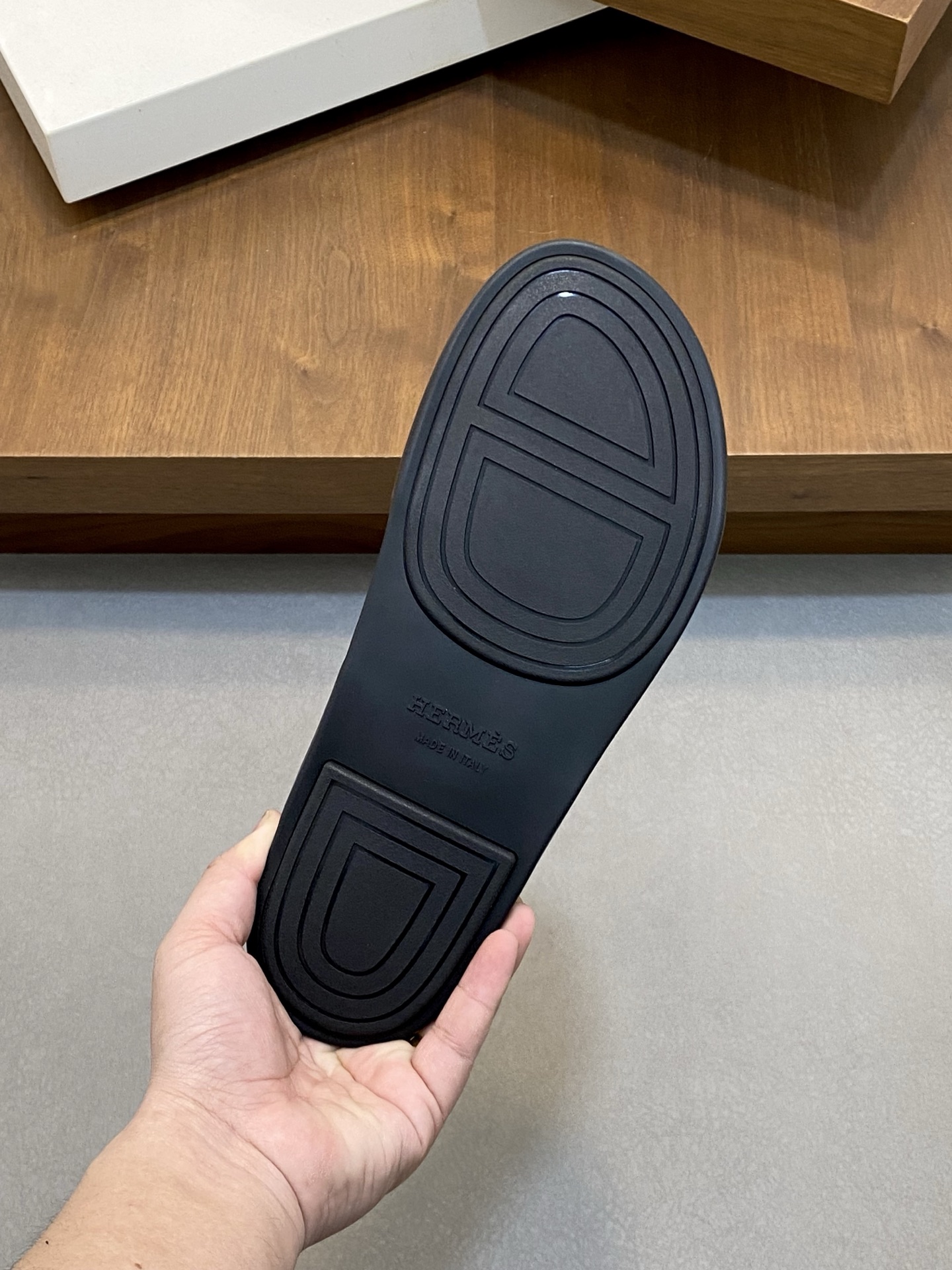 Hermes Men's Black Leather Slide Sandals with "H" Detail - Size 39-44 9 i1742835070142 8982 0 7