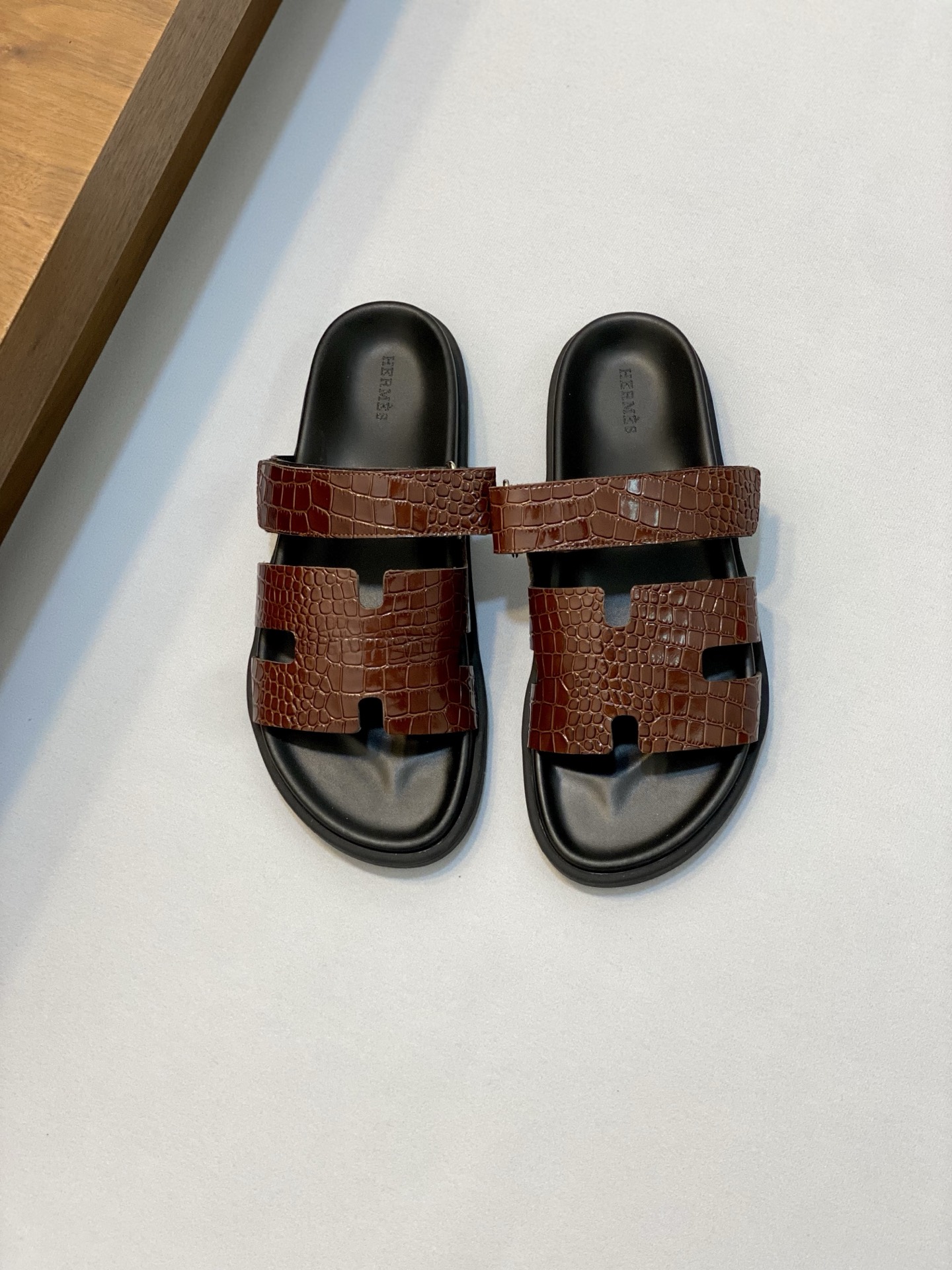 Hermes Men's Brown Leather Sandals with H Cutout - Sizes 39-44 2 i1742923336054 705 0 0