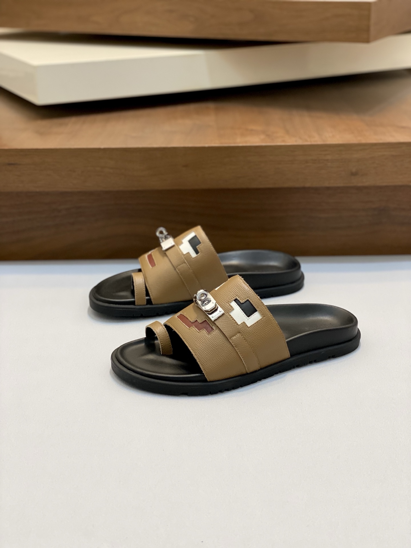 Hermès Men's Chypre Sandal Leather Slides with Adjustable Strap Size 39-44 4 i1742923984648 8368 0 2