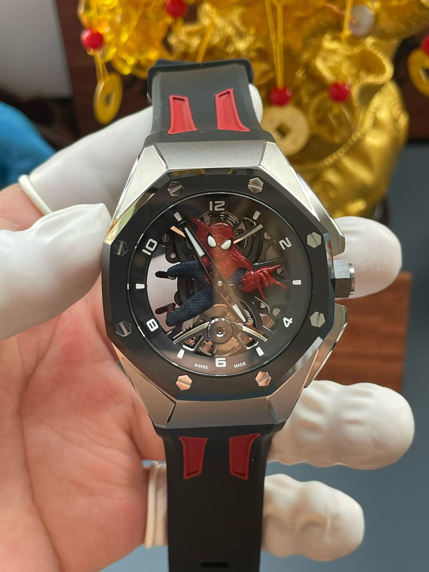 NO:553088,Audemars Piguet Royal Oak Tourbillon Spider-Man Collaboration - Ready Stock, audemars19860909爱彼皇家橡树陀飞轮 蜘蛛侠联名款-现货,,audemars,Watch
