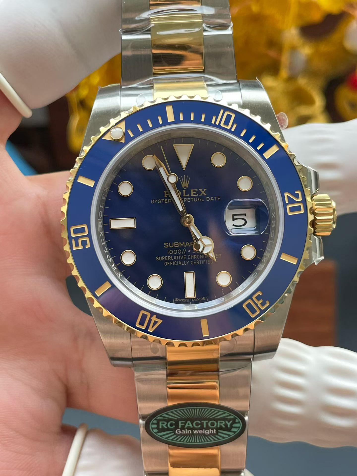 NO:553094,RC counterweights 40 gold and blue water ghosts 183 grams - ready stock, shipped in seconds,19860909RC配重40间金蓝水鬼183克-现货秒发,,Watch