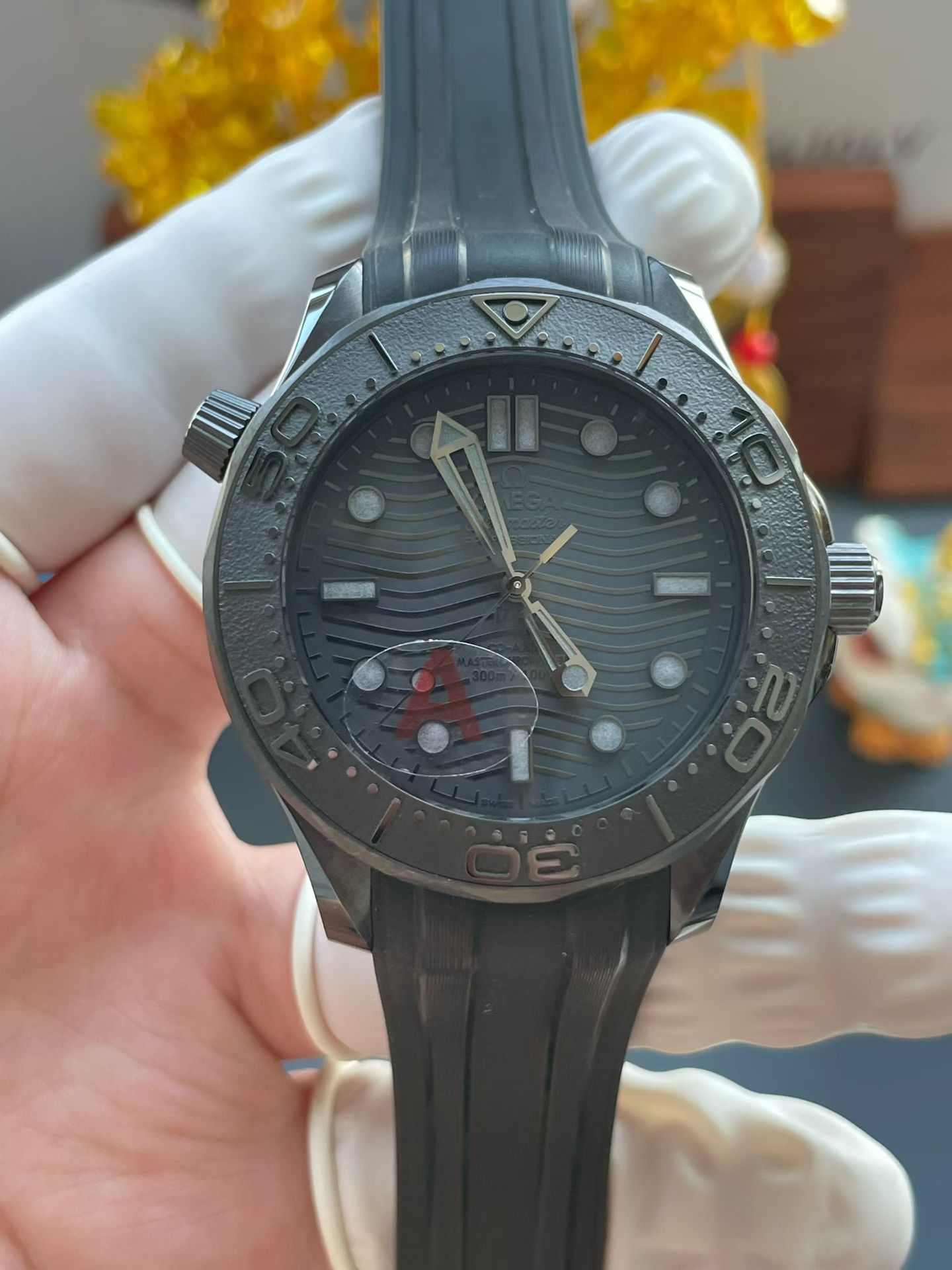 NO:553095,VS Seamaster Black Warrior Black Ceramic, Integrated Movement - Ready Stock,19860909VS海马黑武士黑陶瓷,一体机芯-现货,,Watch