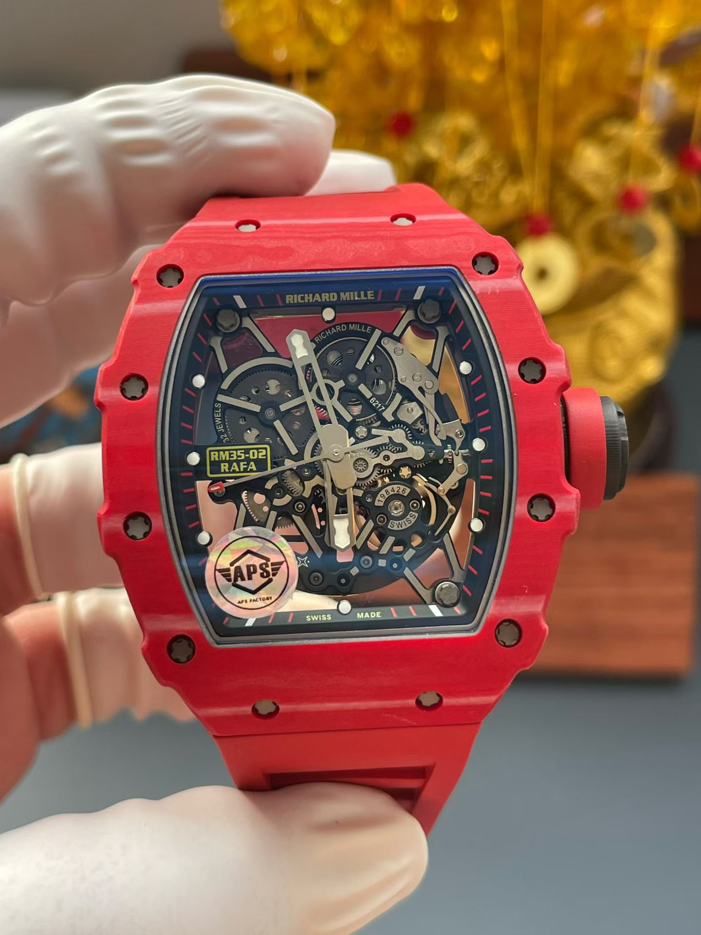 NO:553387,As Richard Mille RM3502, the red carbon shell shipped by Red Magic is still in place. It is not embarrassing to take it out. The price is right.19860909as 理查德米勒rm3502 红魔出货红碳壳还是很到位的 带出去不尴尬 价格合适,,Watch