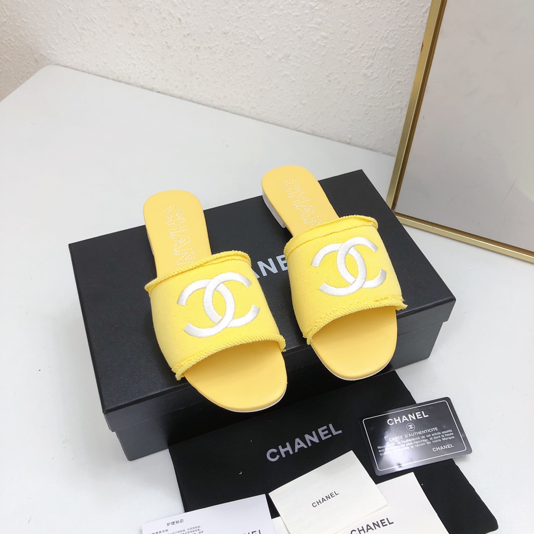 Calidad superior
 Chanel Zapatos Pantuflas Gris Dermis Piel de oveja Colección primavera – verano