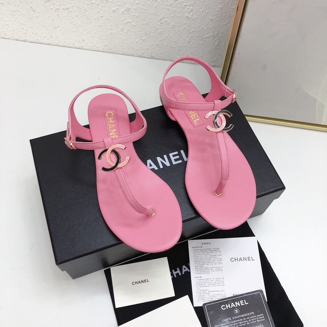 Chanel Chaussures Sandales Chine en ligne
 Genuine Leather Peau de mouton Collection printemps – été