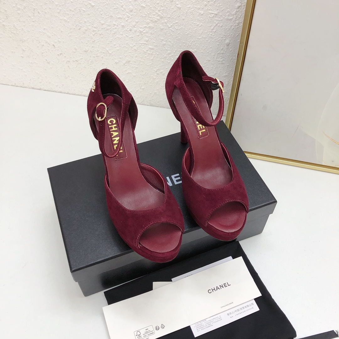 Chanel Zapatos de tacón alto Dermis Piel de oveja Colección primavera – verano
