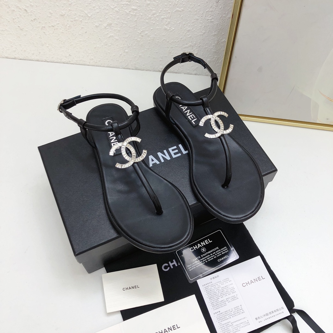 Chanel Zapatos Sandalias Cuero de vaca Dermis Piel oveja Colección primavera – verano