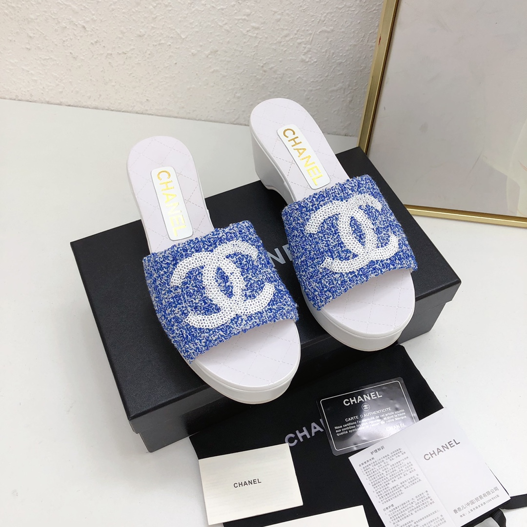 Réplicas
 Chanel Zapatos Sandalias Pantuflas Gran venta
 Piel de oveja Colección primavera – verano