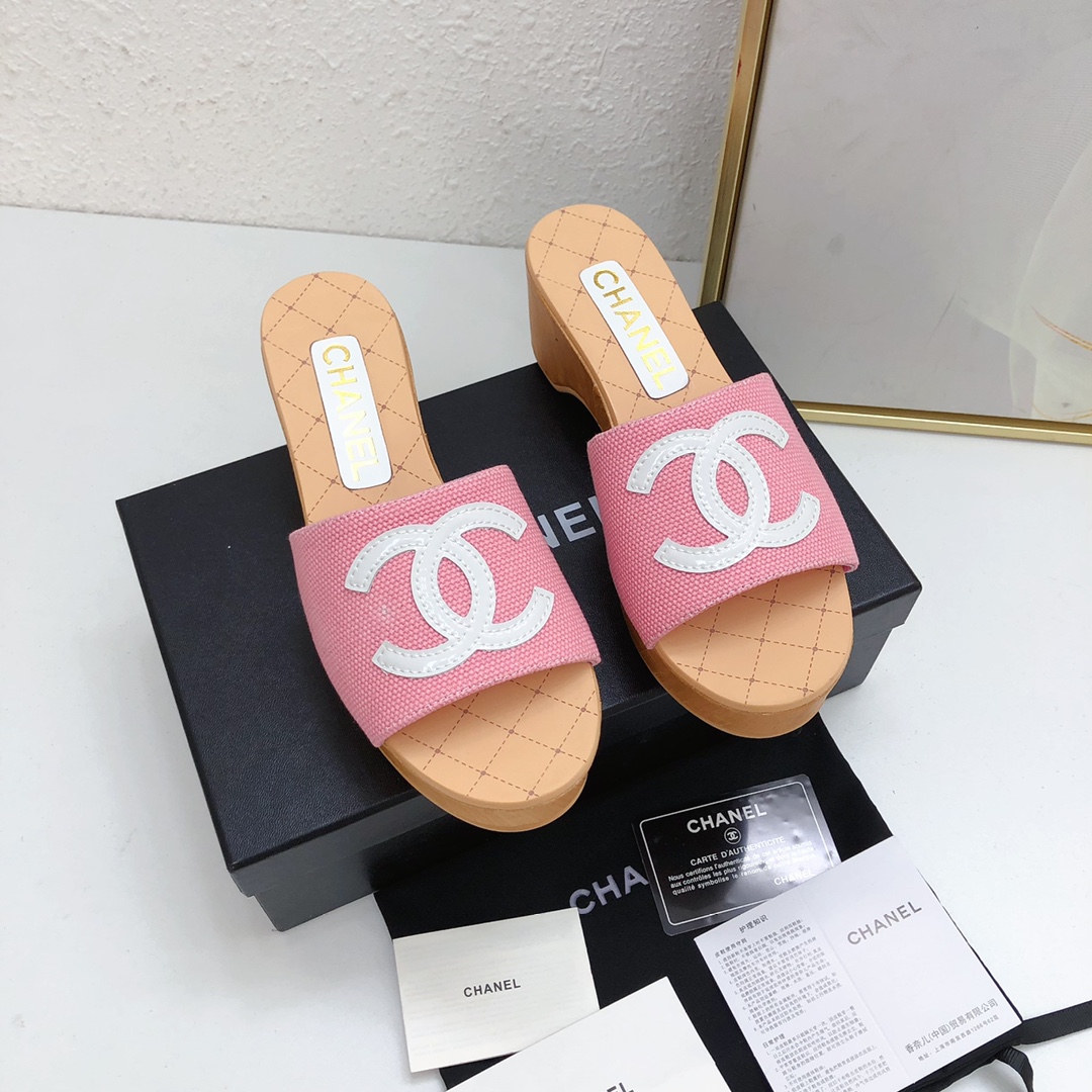 Vender alta calidad
 Chanel Zapatos Sandalias Pantuflas Piel de oveja Colección primavera – verano