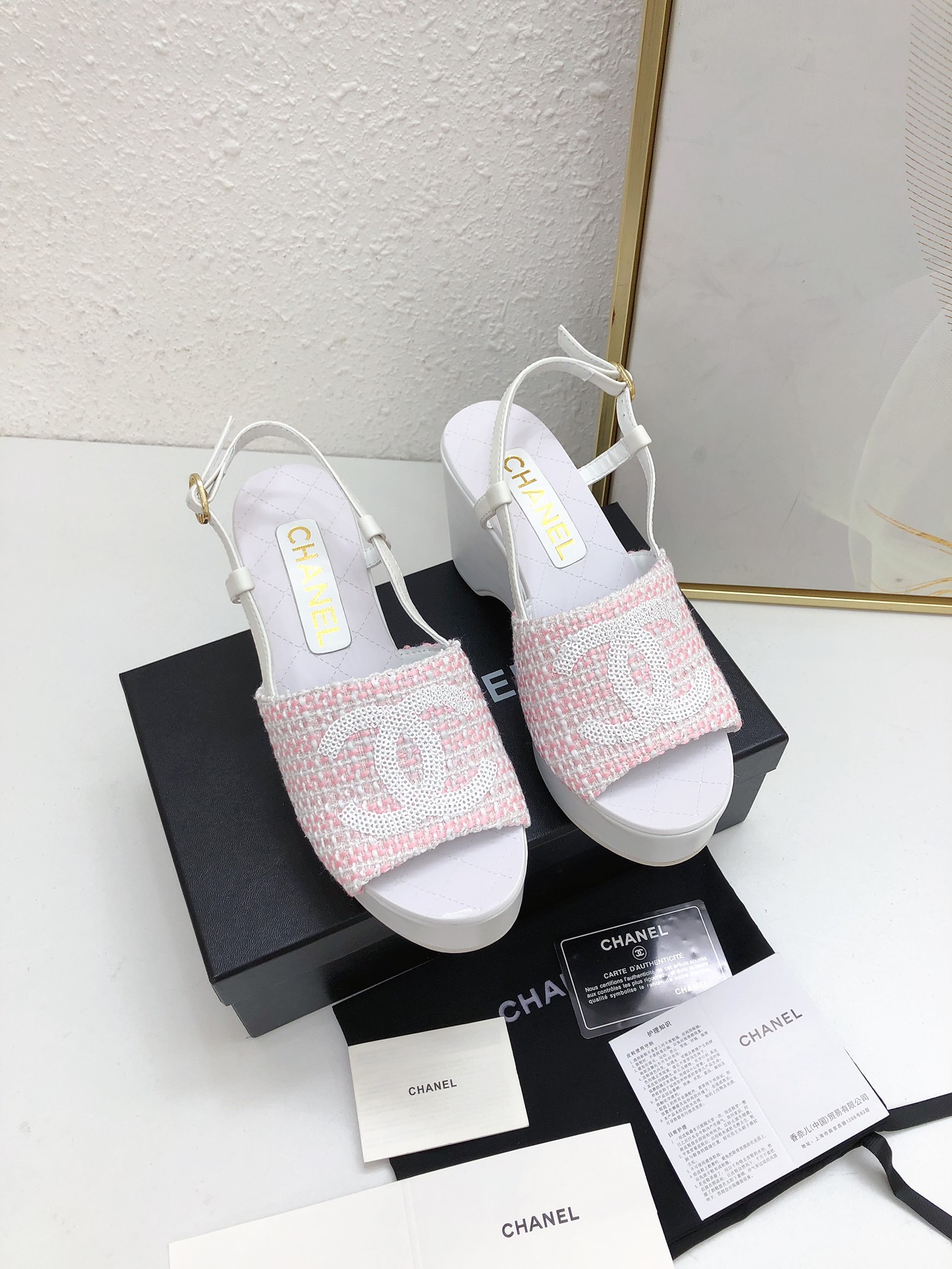 Chanel Zapatos Sandalias Pantuflas Réplica 2024 Luxury perfecto
 Piel de oveja Colección primavera – verano