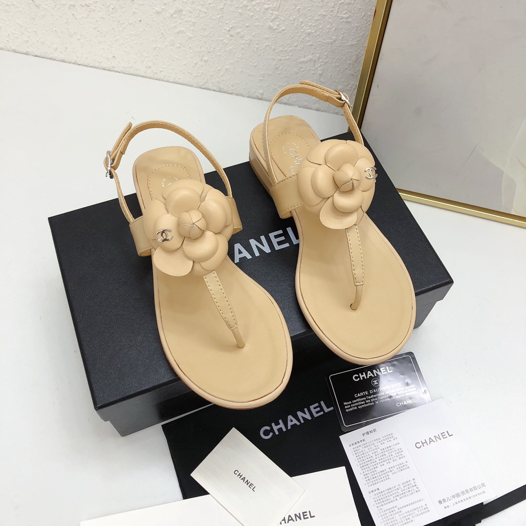 Chanel Zapatos Sandalias Dermis Piel de oveja Colección primavera – verano