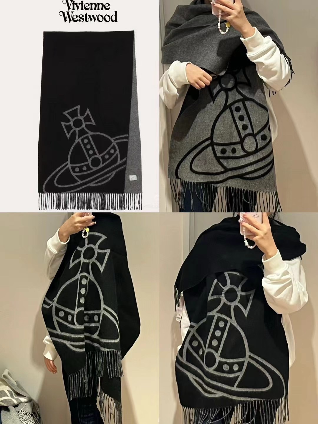 vivienne西太后终于来啦性价比爆棚的原单西太后土星双色羊毛围巾温暖又百搭秋冬羊毛围巾必选单品一份钱