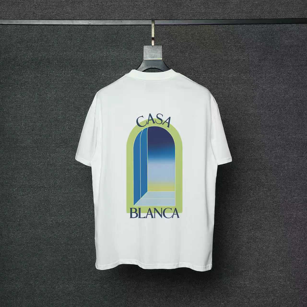 P70 26ss Casablanca CASABLANCA Camiseta de manga corta con proceso de estampado original, desarrollo original…