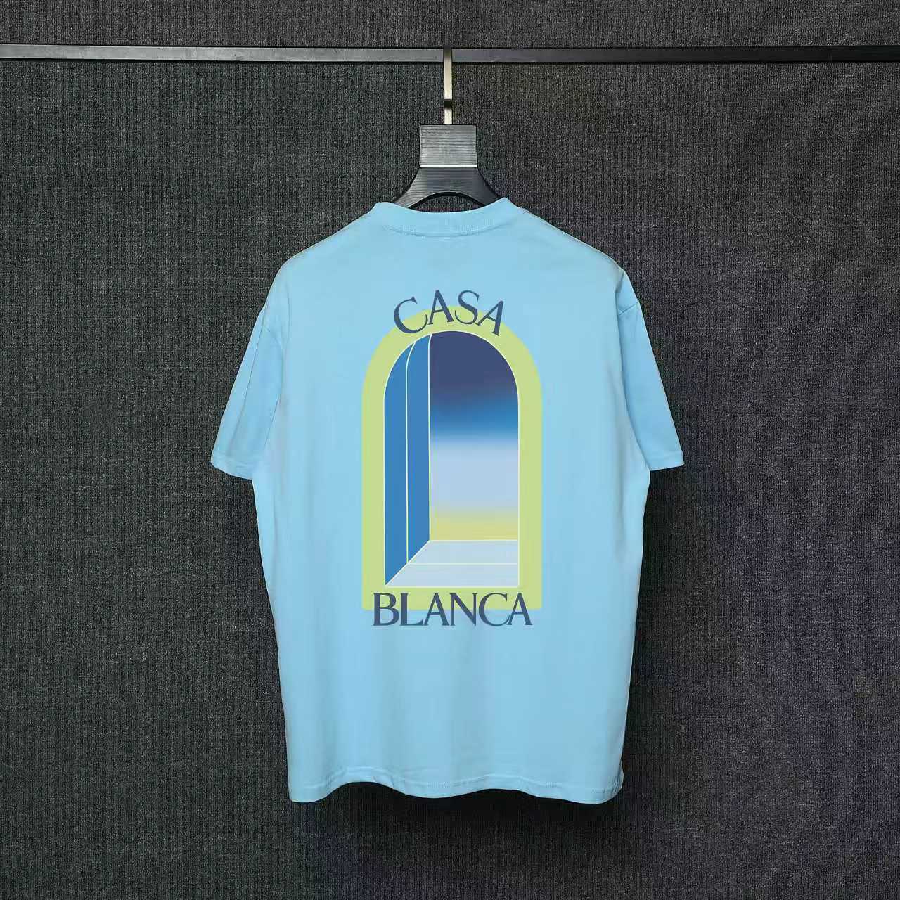 P70 26ss Casablanca CASABLANCA Camiseta de manga corta con proceso de estampado original, desarrollo original…