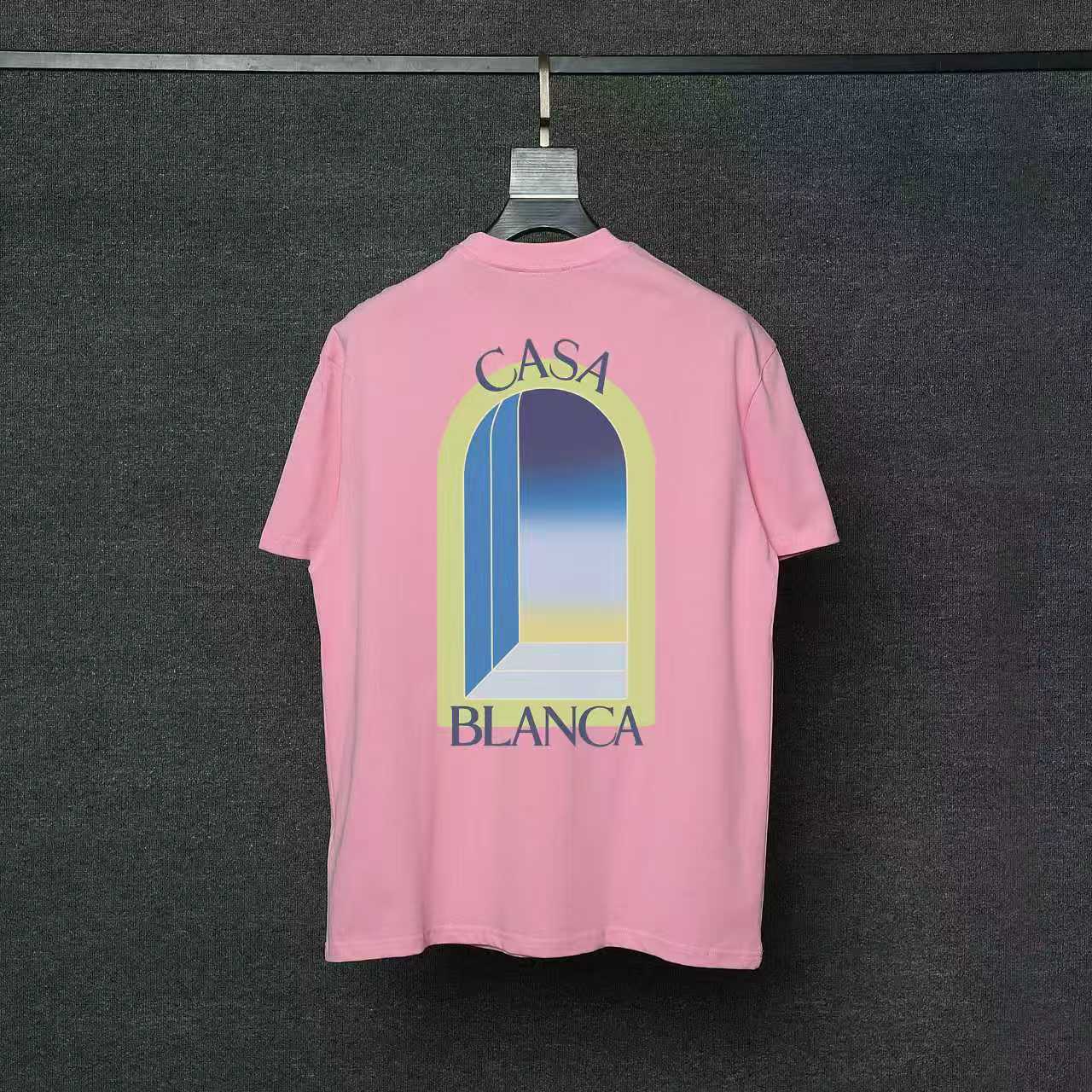 P70 26ss Casablanca CASABLANCA Camiseta de manga corta con proceso de estampado original, desarrollo original…
