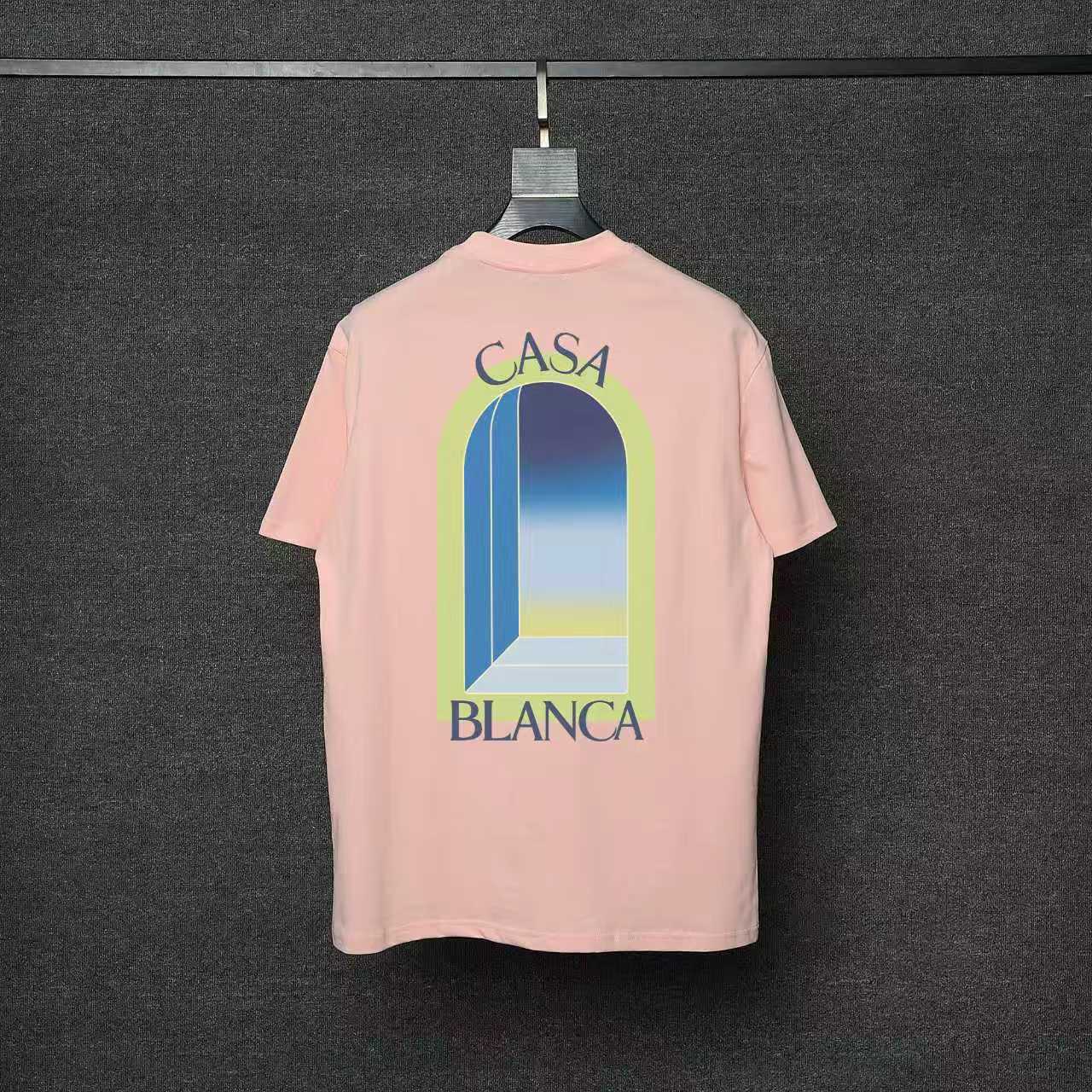 P70 26ss Casablanca CASABLANCA Camiseta de manga corta con proceso de estampado original, desarrollo original…