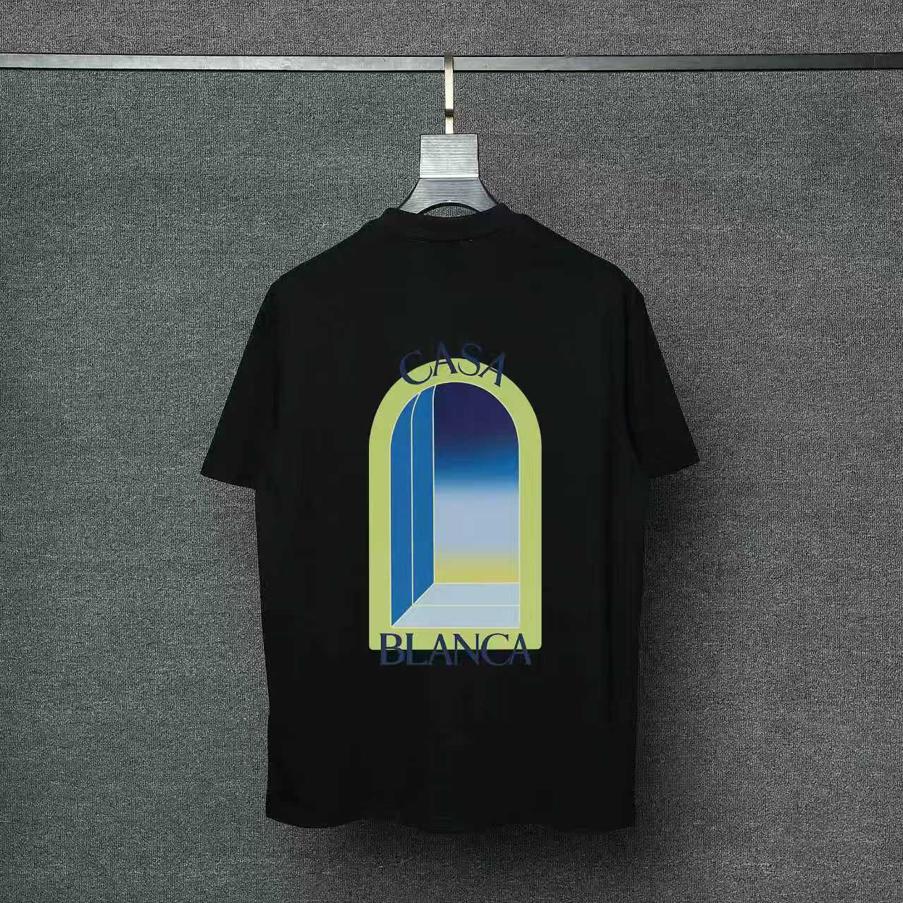 P70 26ss Casablanca CASABLANCA Camiseta de manga corta con proceso de estampado original, desarrollo original…