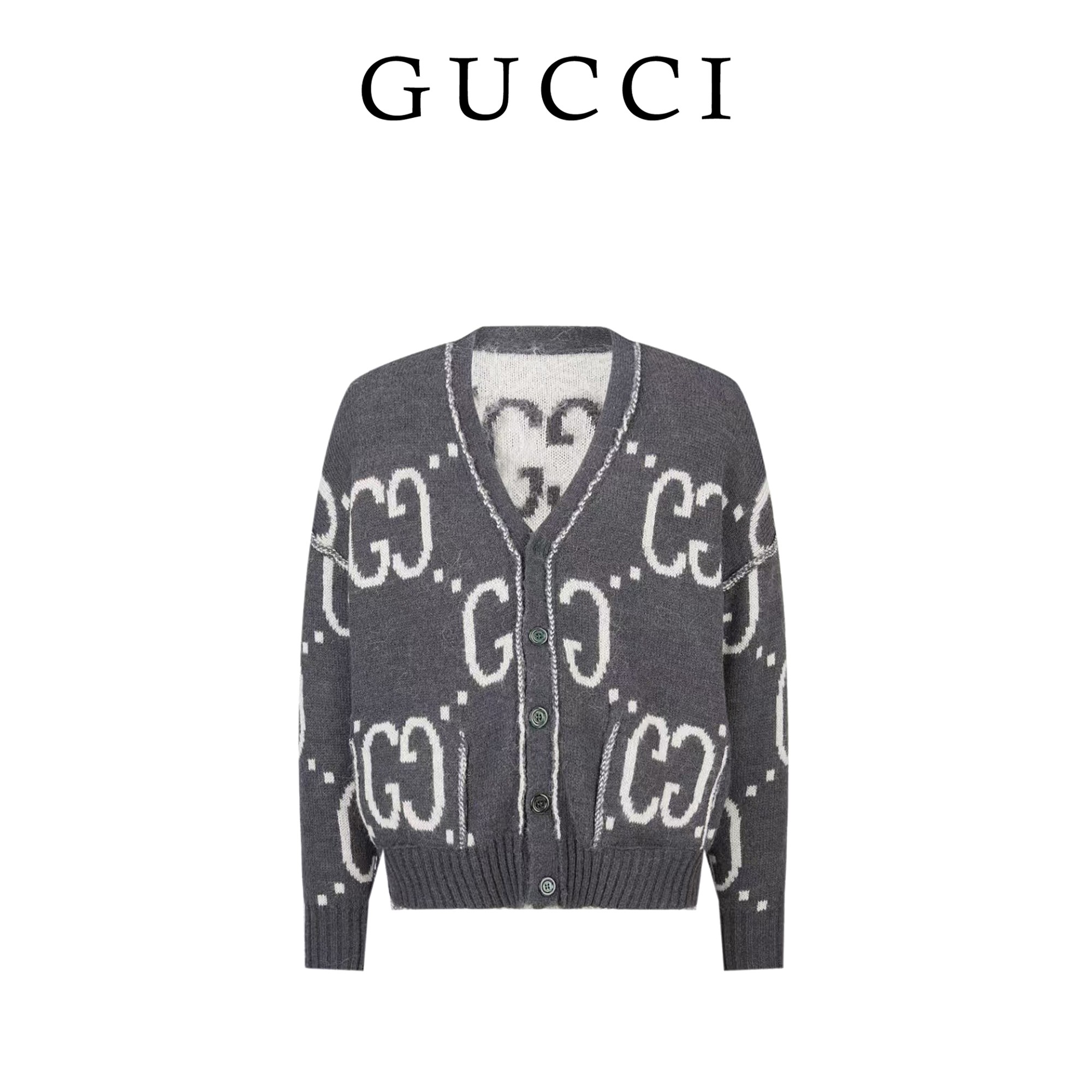 双面毛衣 Gucci古驰24ss马海毛 双面穿针织开衫毛衣-Chinese UA Cheap High Quatity Brand Clothes Bags handbags Sneakers wholesale wholesaler seller from China Factory suppliers Fashion Clothing Shoes best Quality Beautiful Price 双面毛衣 Gucci古驰24ss马海毛 双面穿针织开衫毛衣