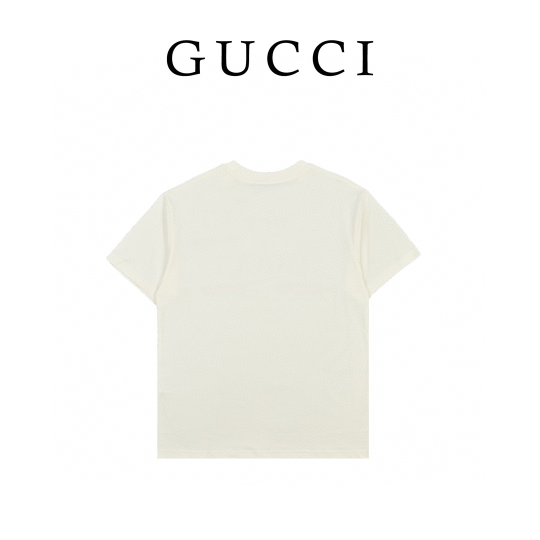Gucci/古驰 经典腰带logo印花短袖