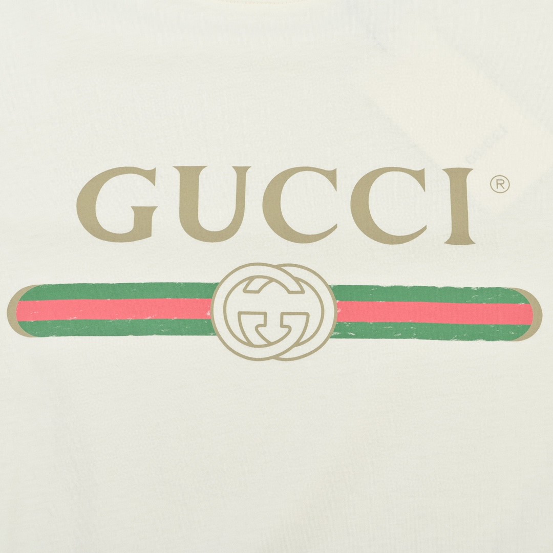 Gucci/古驰 经典腰带logo印花短袖