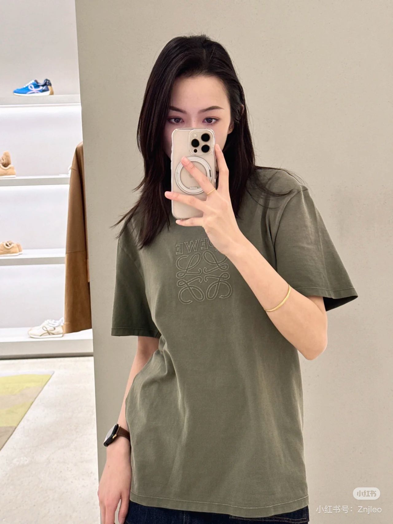 Loewe罗意威｜Anagram刺绣短袖(灰色、牛油果绿)