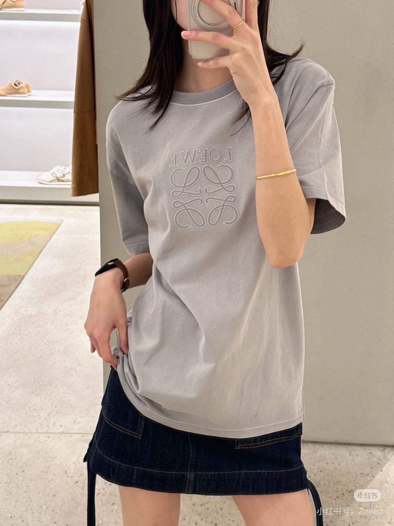 Loewe罗意威｜Anagram刺绣短袖(灰色、牛油果绿)