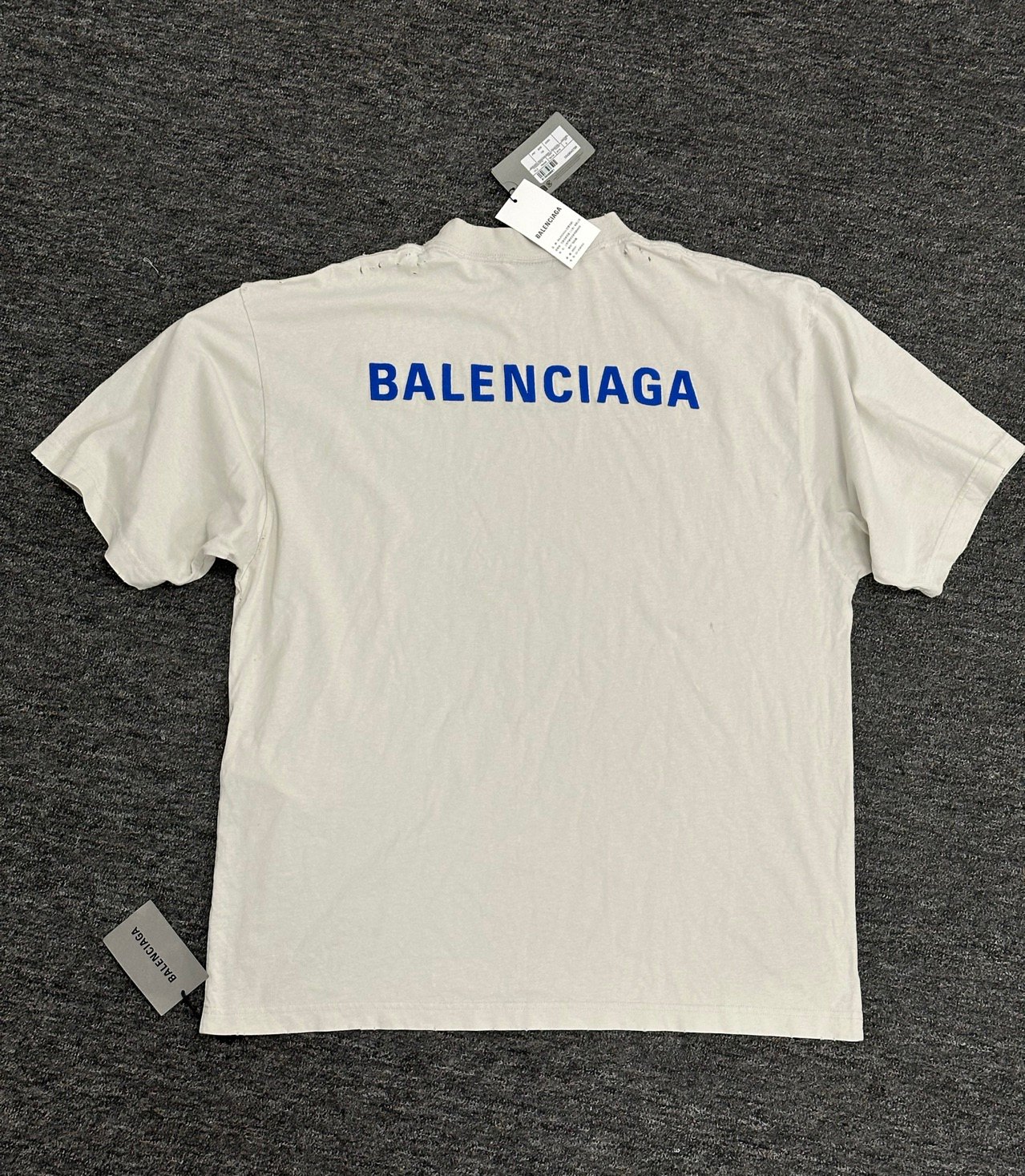 新款巴黎刺绣蓝字母 Balenciaga｜克莱因蓝前后刺绣字母T恤