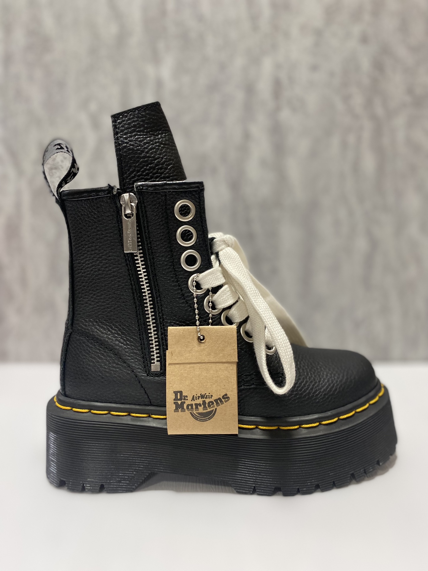 240 Rick Owens x Dr. Martens 1460 Bex Hiking Boots 松高厚底高帮英伦骑士朋克复古机车风粗跟马丁靴