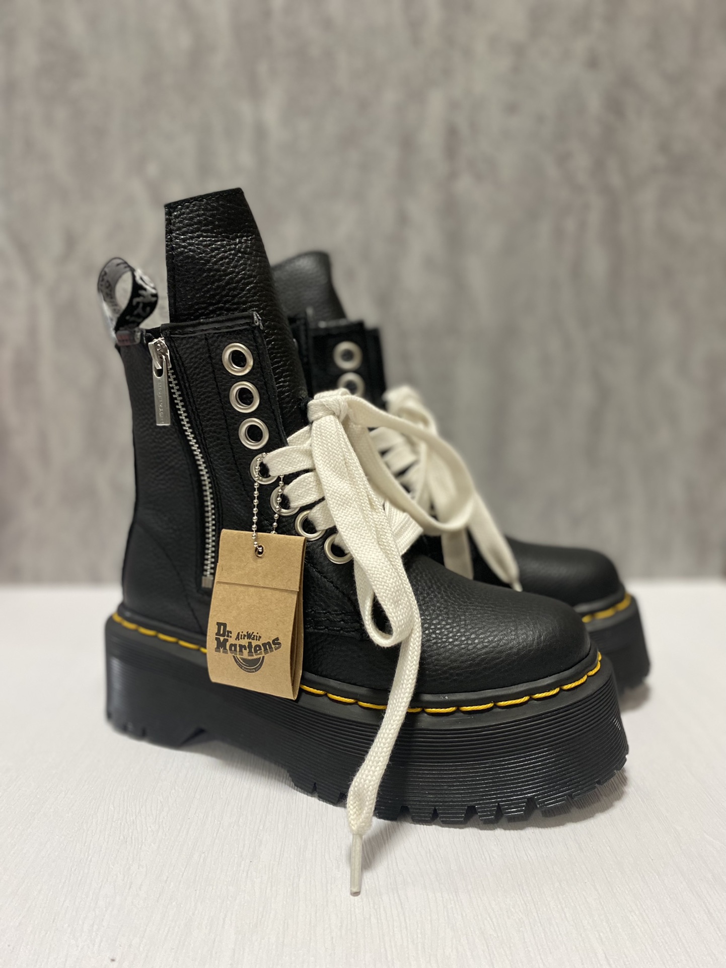 240 Rick Owens x Dr. Martens 1460 Bex Hiking Boots 松高厚底高帮英伦骑士朋克复古机车风粗跟马丁靴
