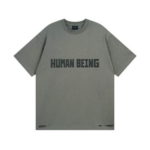 Balenciaga 2025 SS 'Human Being' Distressed Print Short Sleeve T-Shirt 1 Balenciaga 2025 SS 'Human Being' Distressed Print Short Sleeve T-Shirt
