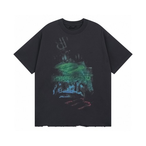 Balenciaga 2025 SS Distressed Graphic Print Short Sleeve T-Shirt 1 Balenciaga 2025 SS Distressed Graphic Print Short Sleeve T-Shirt