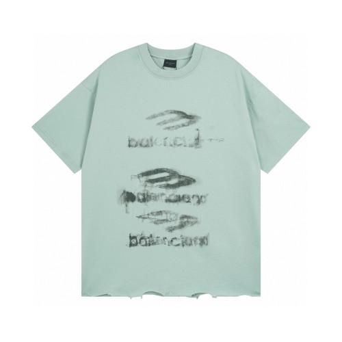 Balenciaga 2025 SS Distressed Logo Print Short Sleeve T-Shirt 1 Balenciaga 2025 SS Distressed Logo Print Short Sleeve T-Shirt