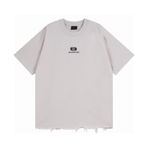 Balenciaga 2026 SS Double Ring Logo Embroidered Distressed T-Shirt 1 Balenciaga 2026 SS Double Ring Logo Embroidered Distressed T-Shirt
