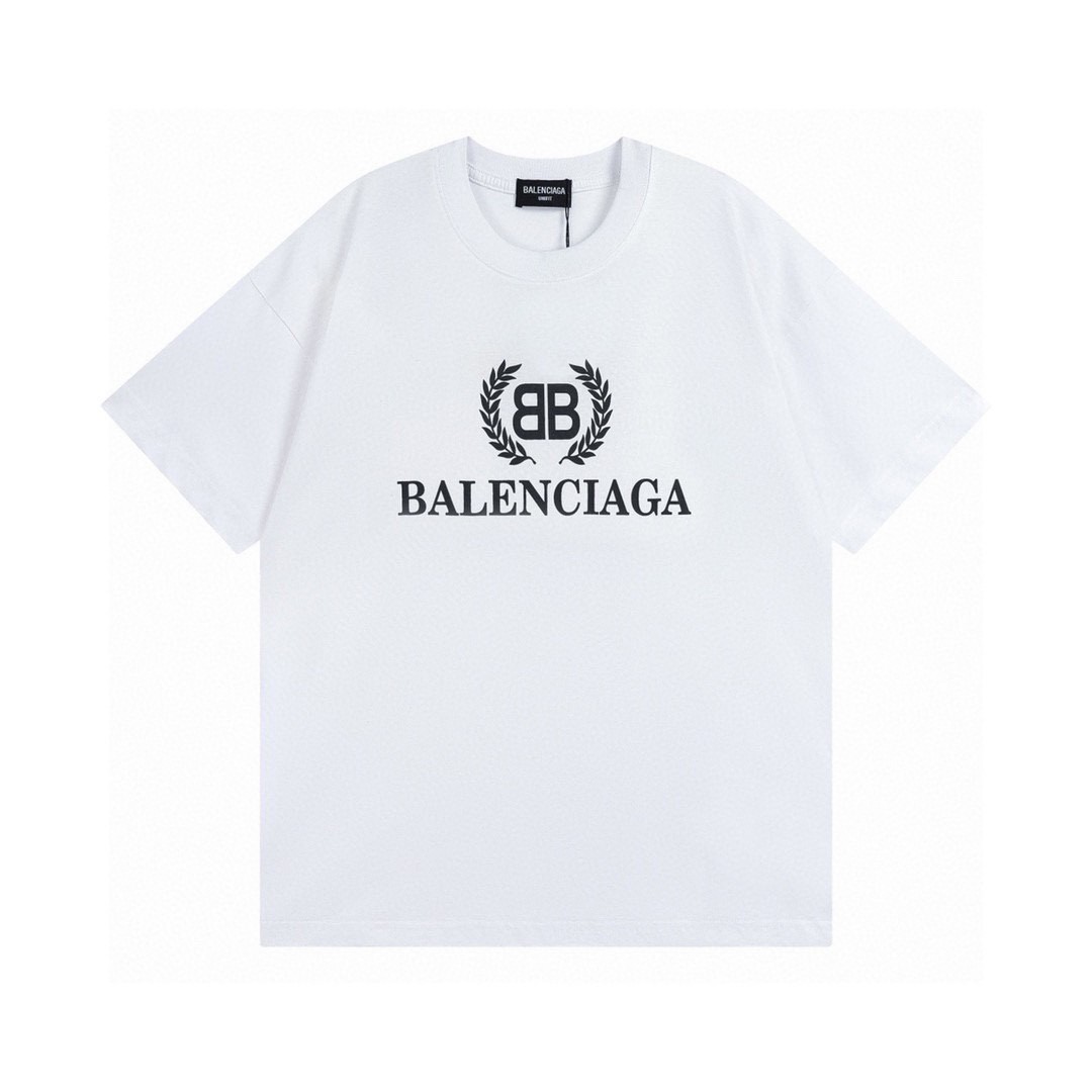 Balenciaga 2025 SS Classic Wheat Print Short Sleeve T-Shirt, Premium Quality