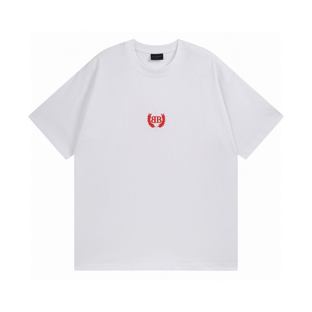 Balenciaga 2025 SS Embroidered Washed Short Sleeve T-Shirt - Premium Quality